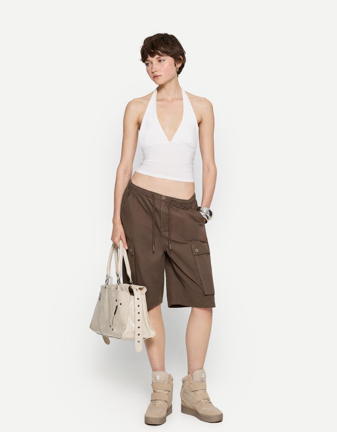 Gathered halter top