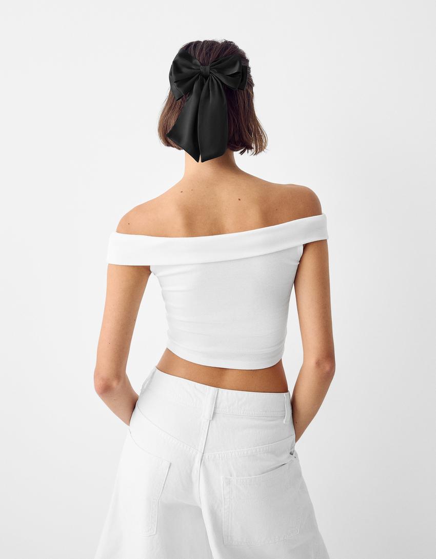 مشبك شعر بلمسة نهائية ساتان وفيونكة-أسود-3