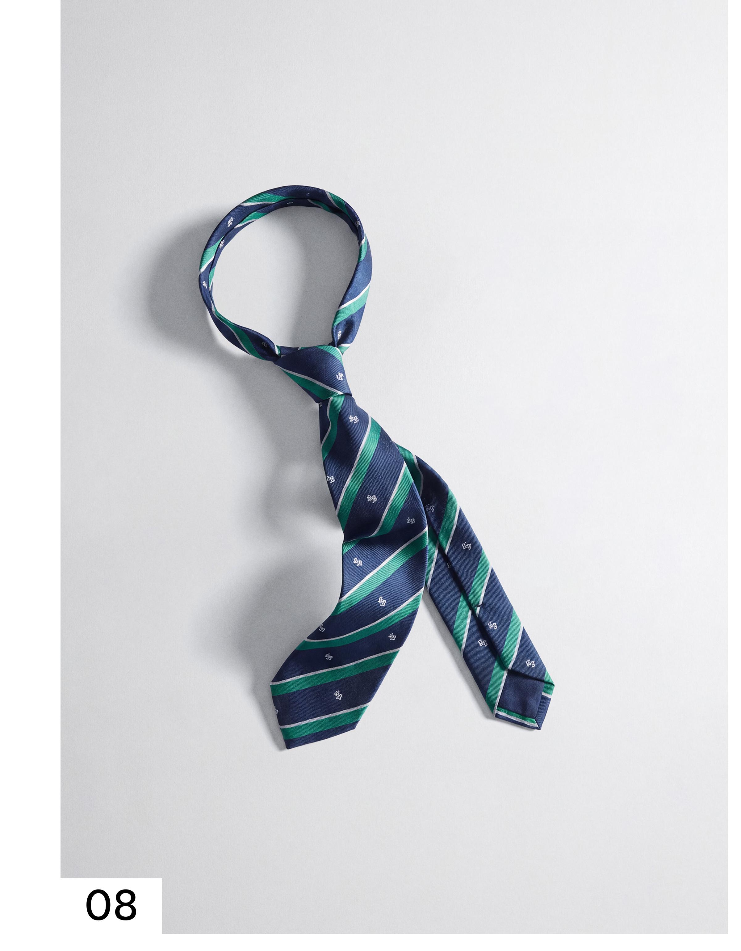 Striped tie — Green