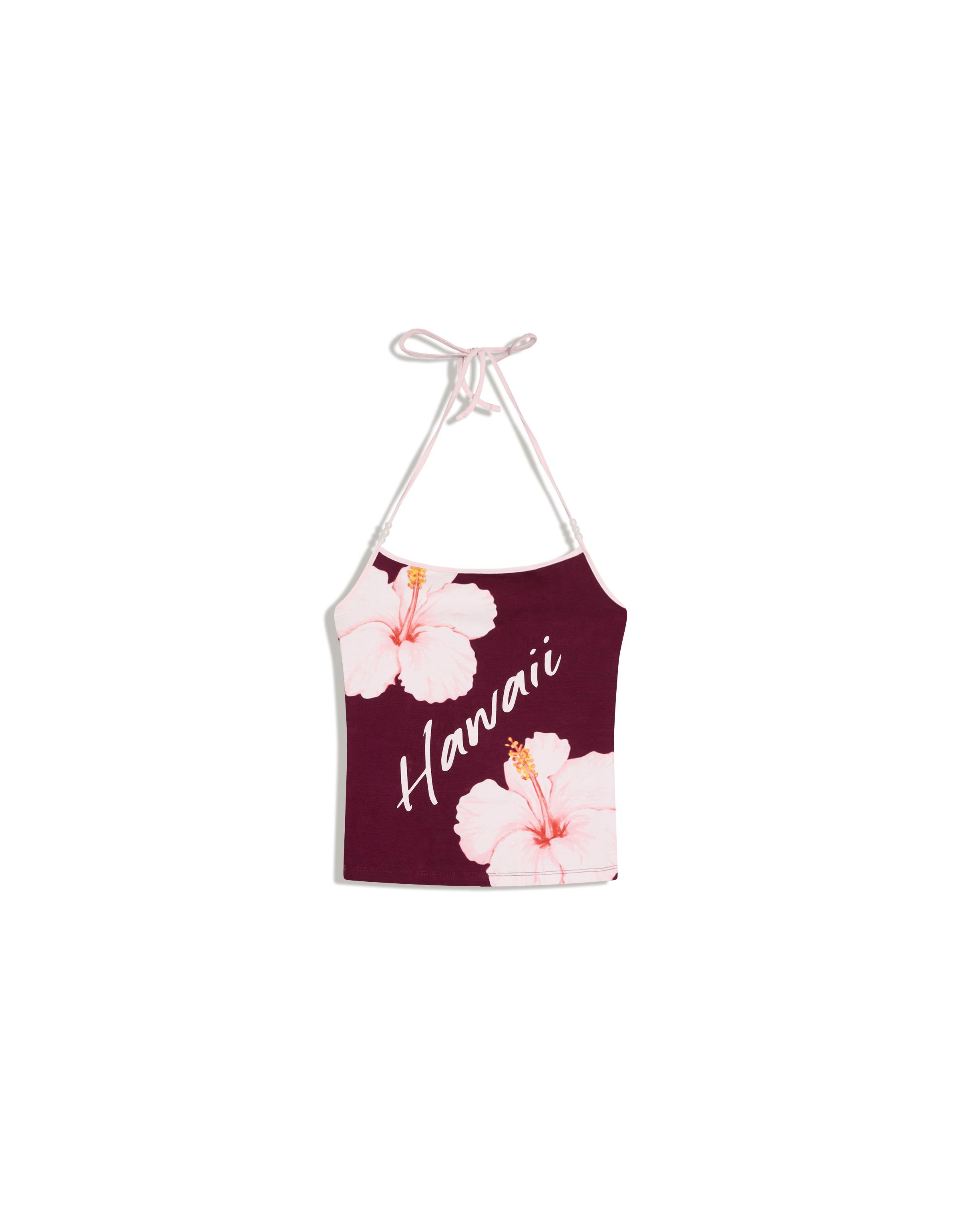 Printed halter top