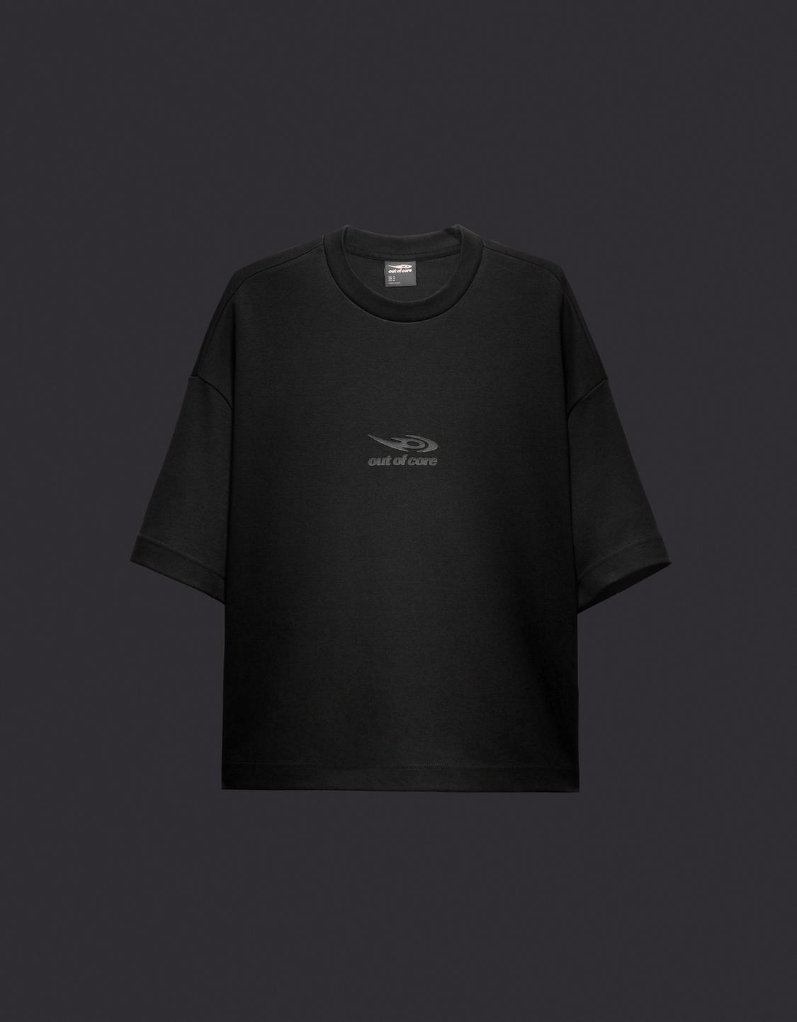 Short sleeve T-shirt with out of core logo