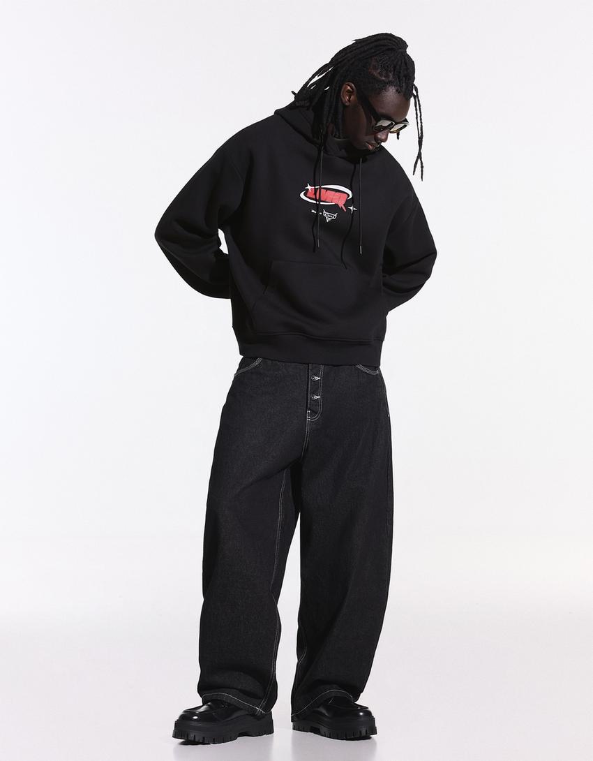 Cars Hoodie mit Print-Schwarz