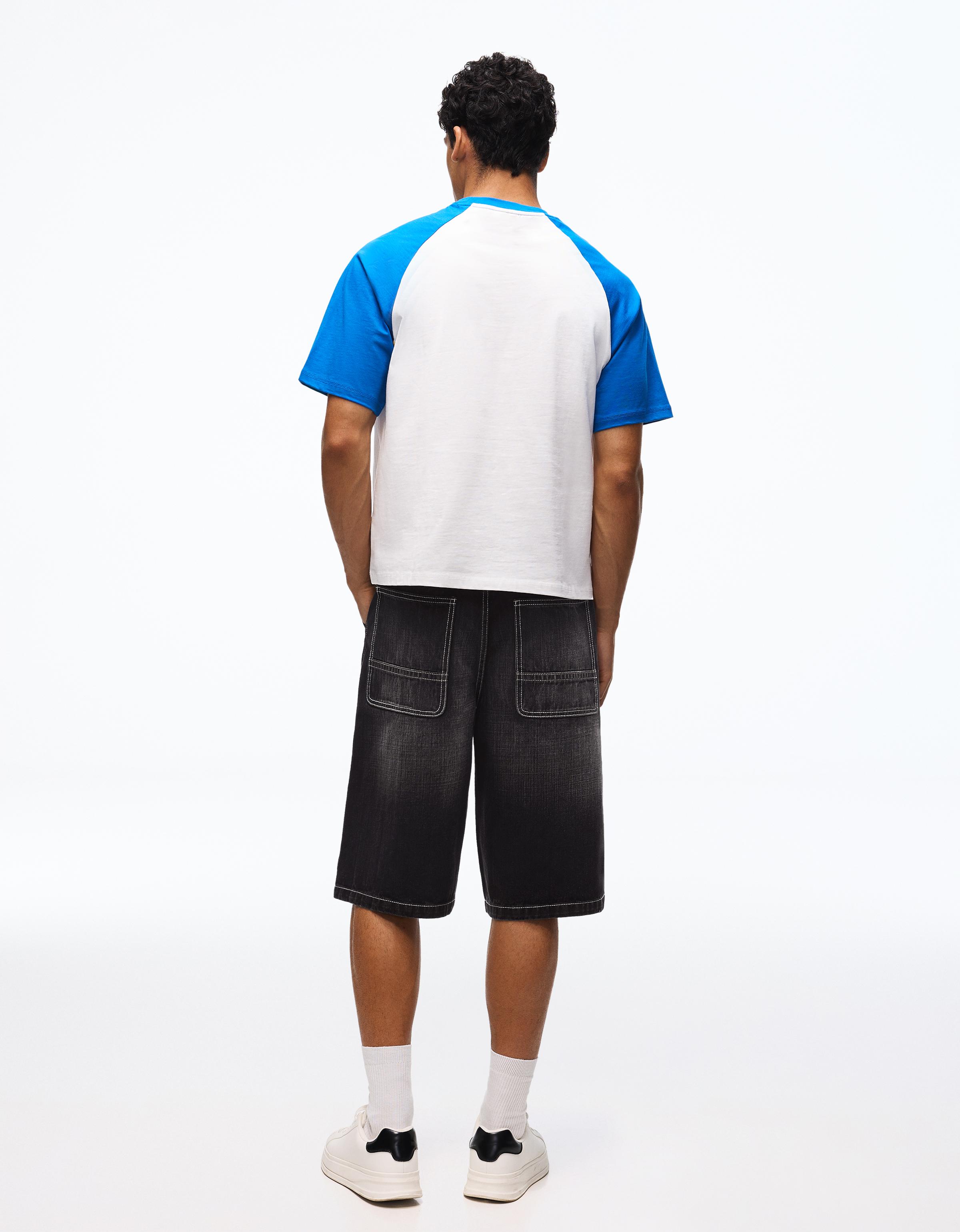Skater denim Bermuda shorts — Black