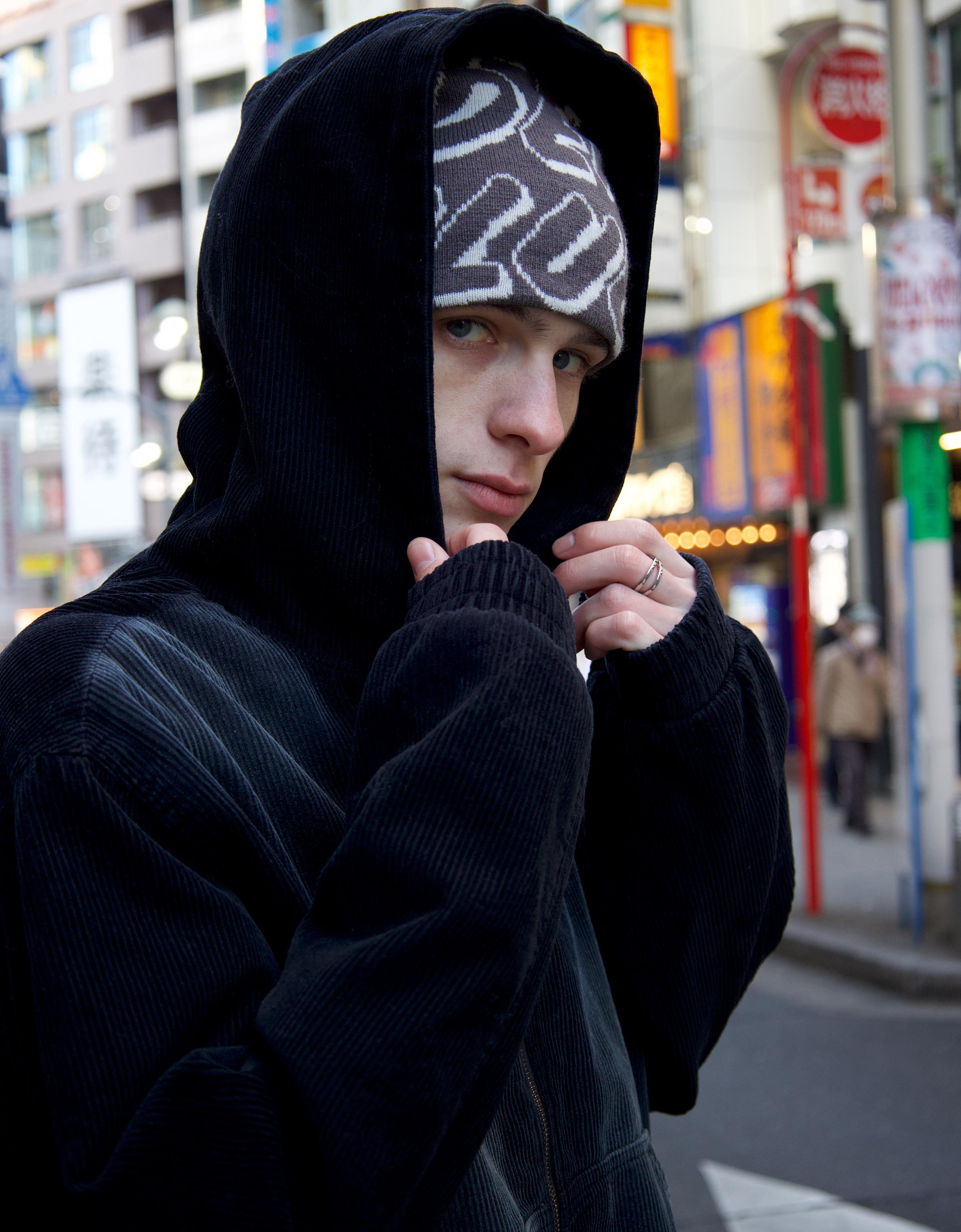 Kapüşonlu boxy fit fitilli ceket - Görsel 11