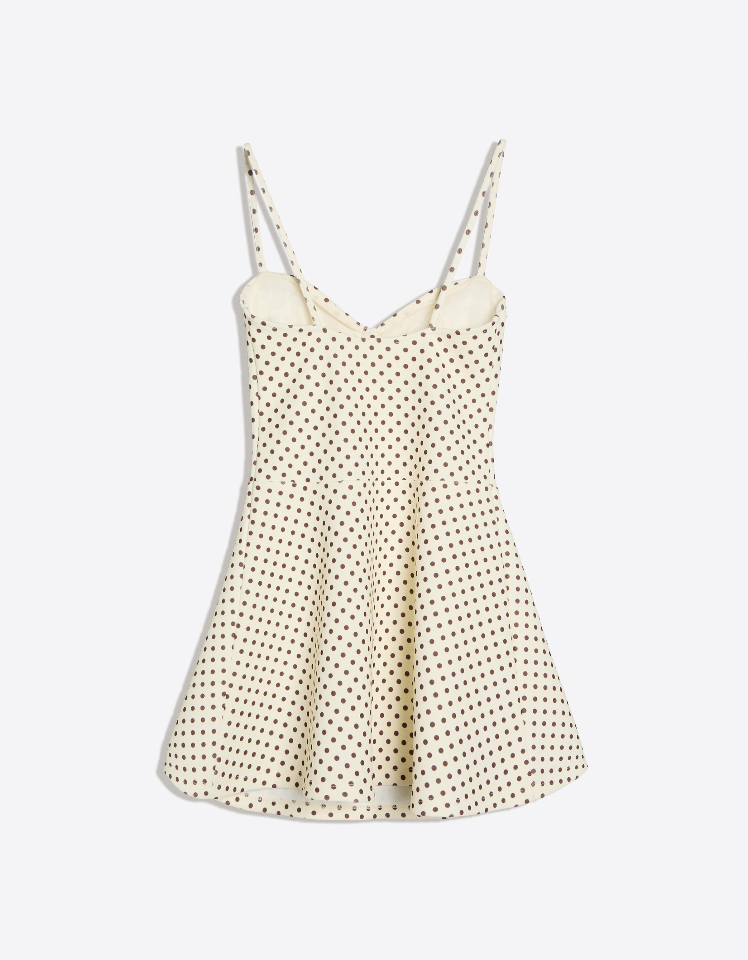 Mini strappy corset dress — Cream
