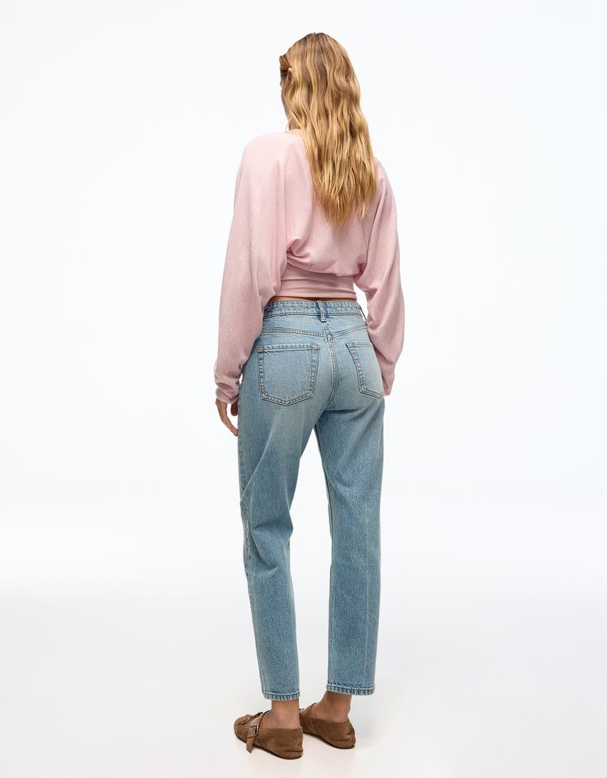 Jeans mom-Azul lavado