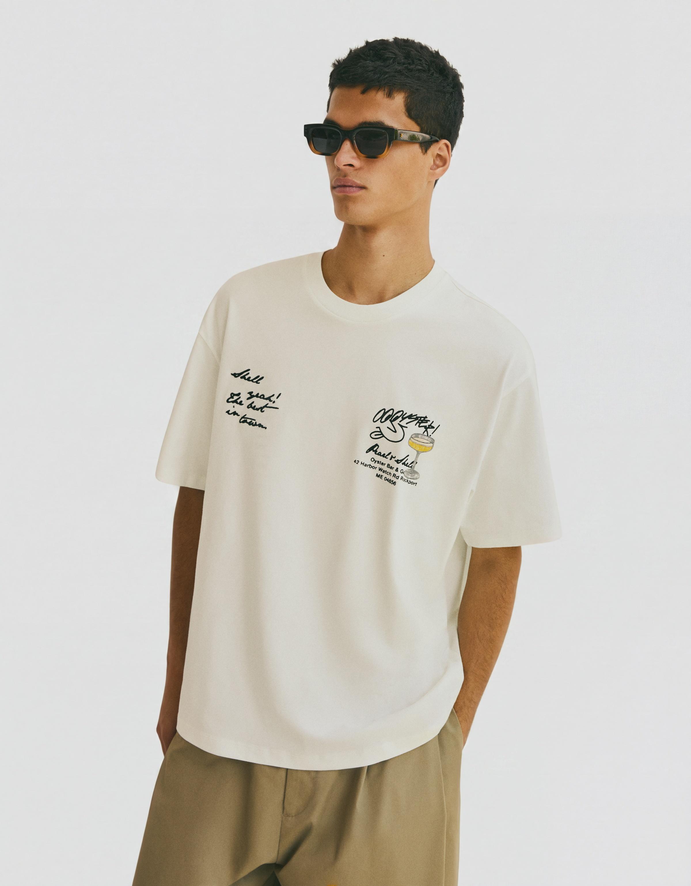 Relaxed fit printed T-shirt — Off white