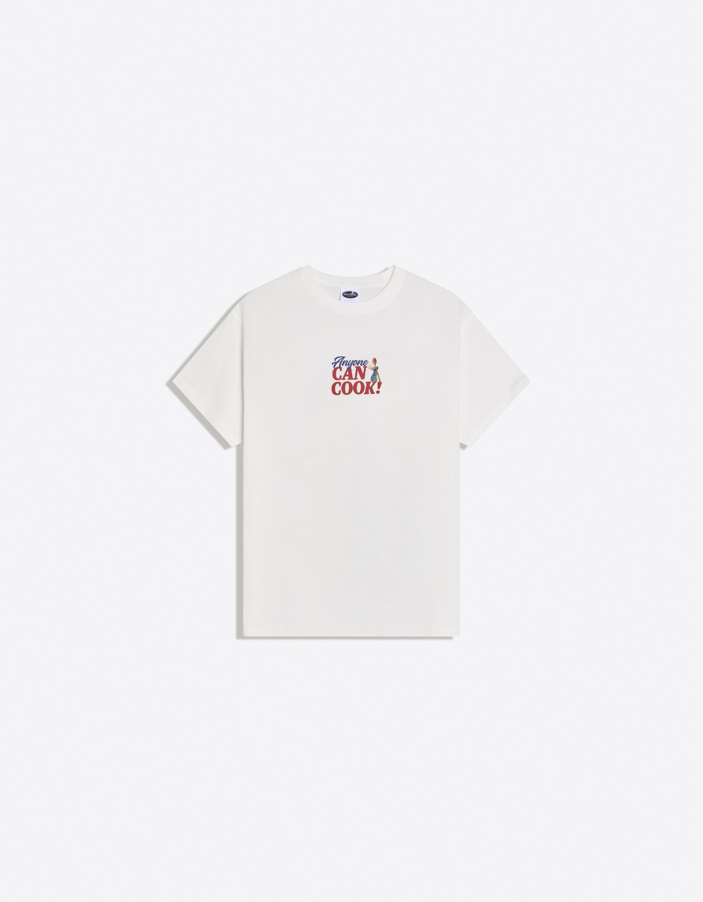 Bershka Ratatouille T-Shirt Mit Kurzen Ärmeln Und Print Damen Xs Grbrochenes Weiss