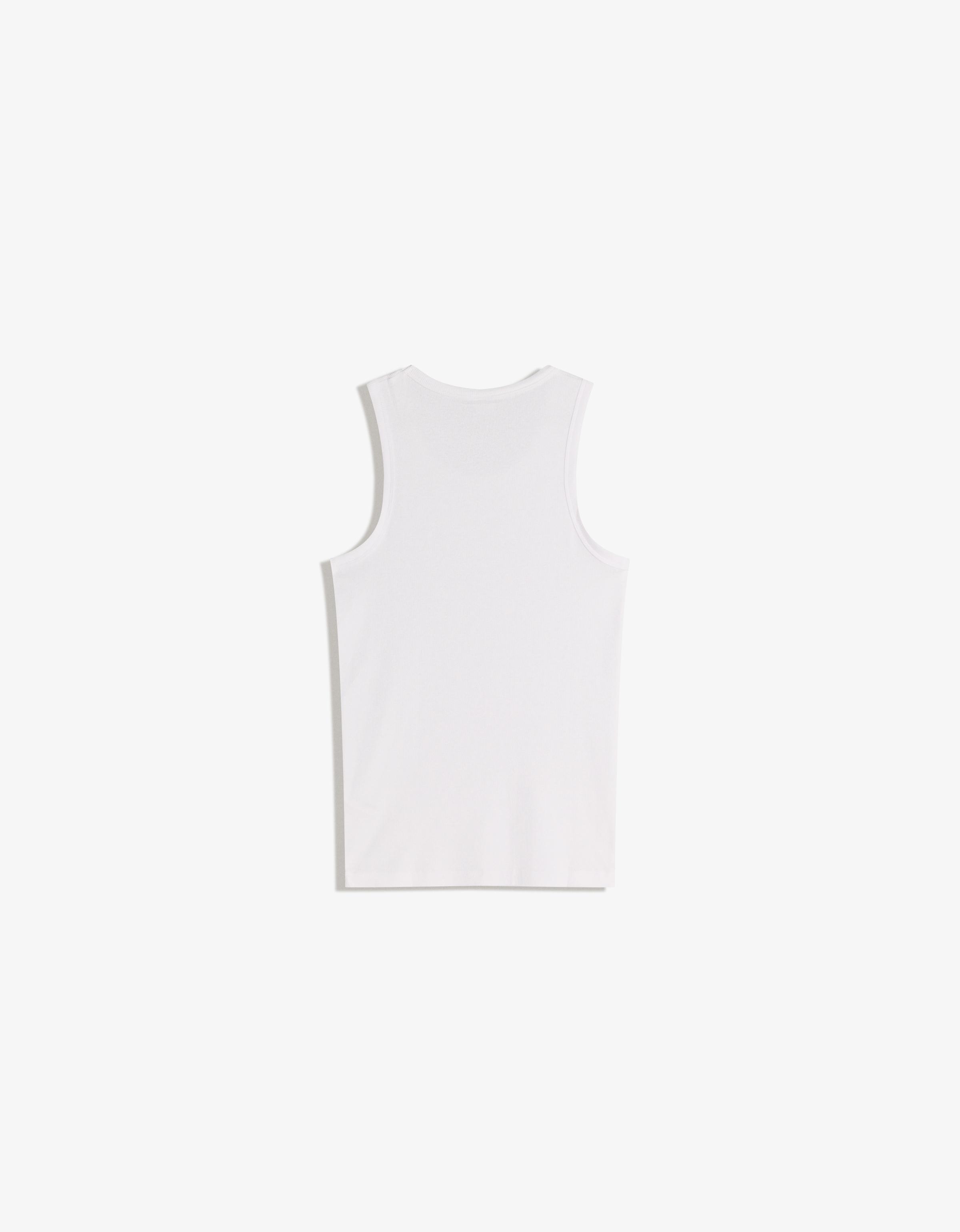 Ribbed vest top — White