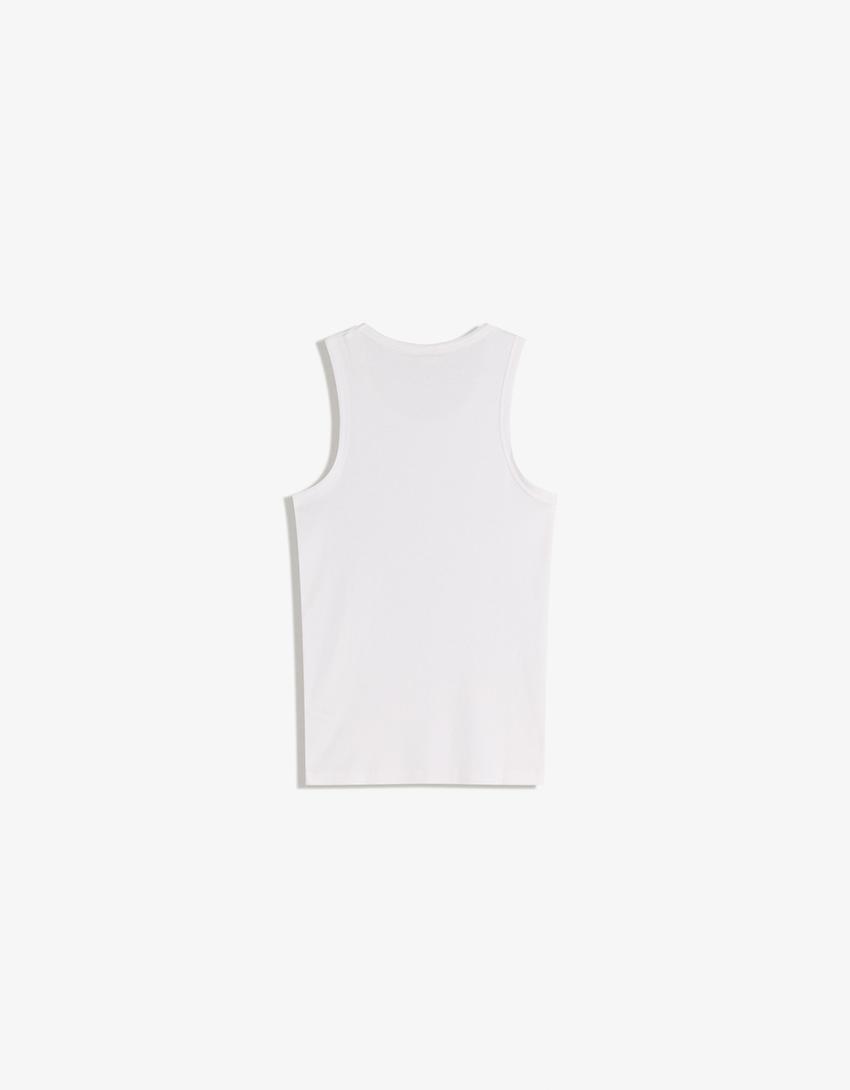 Ribbed vest top-White