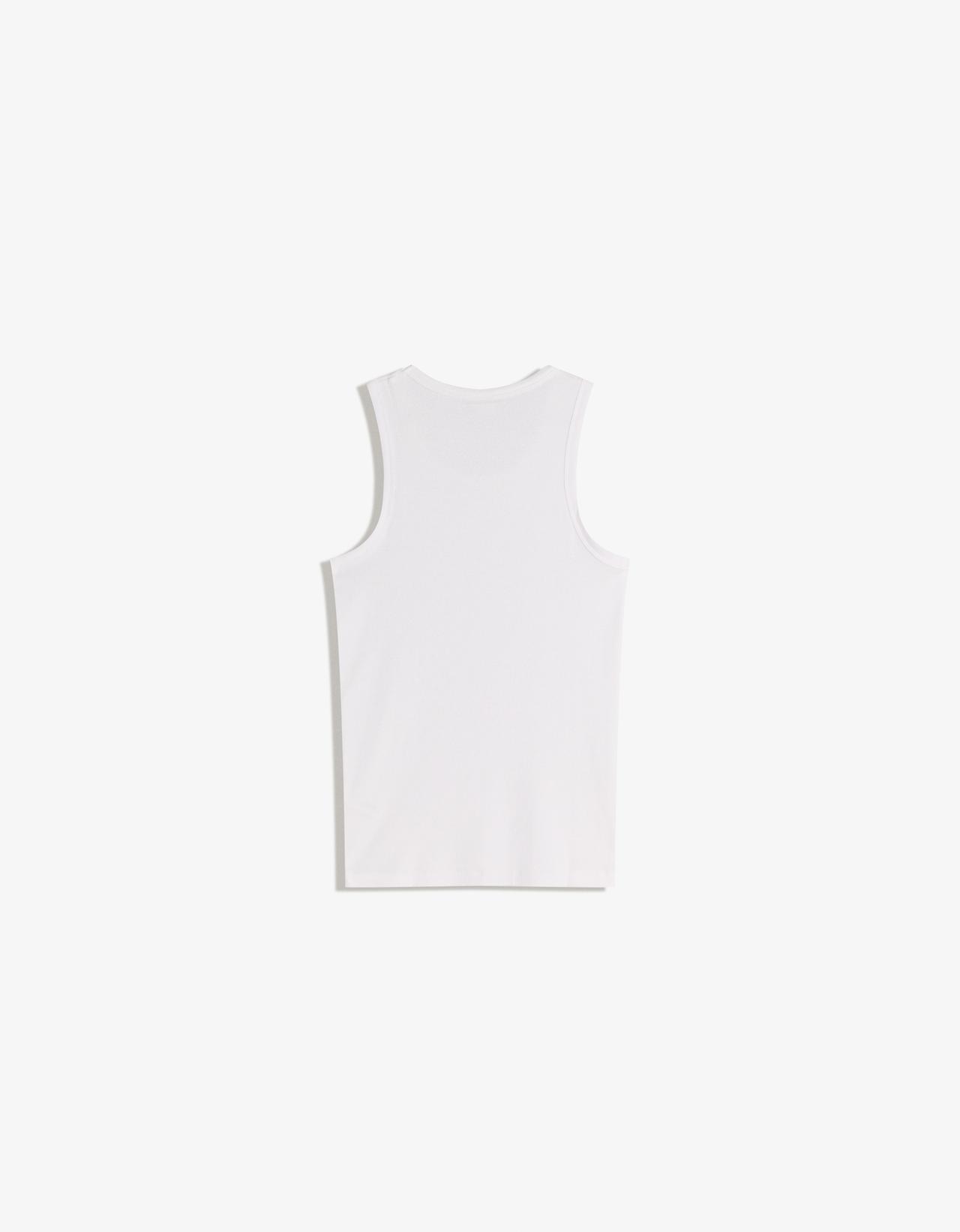 Ribbed sleeveless T-shirt — White