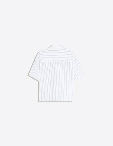 Short sleeve stripe print shirt — White 6