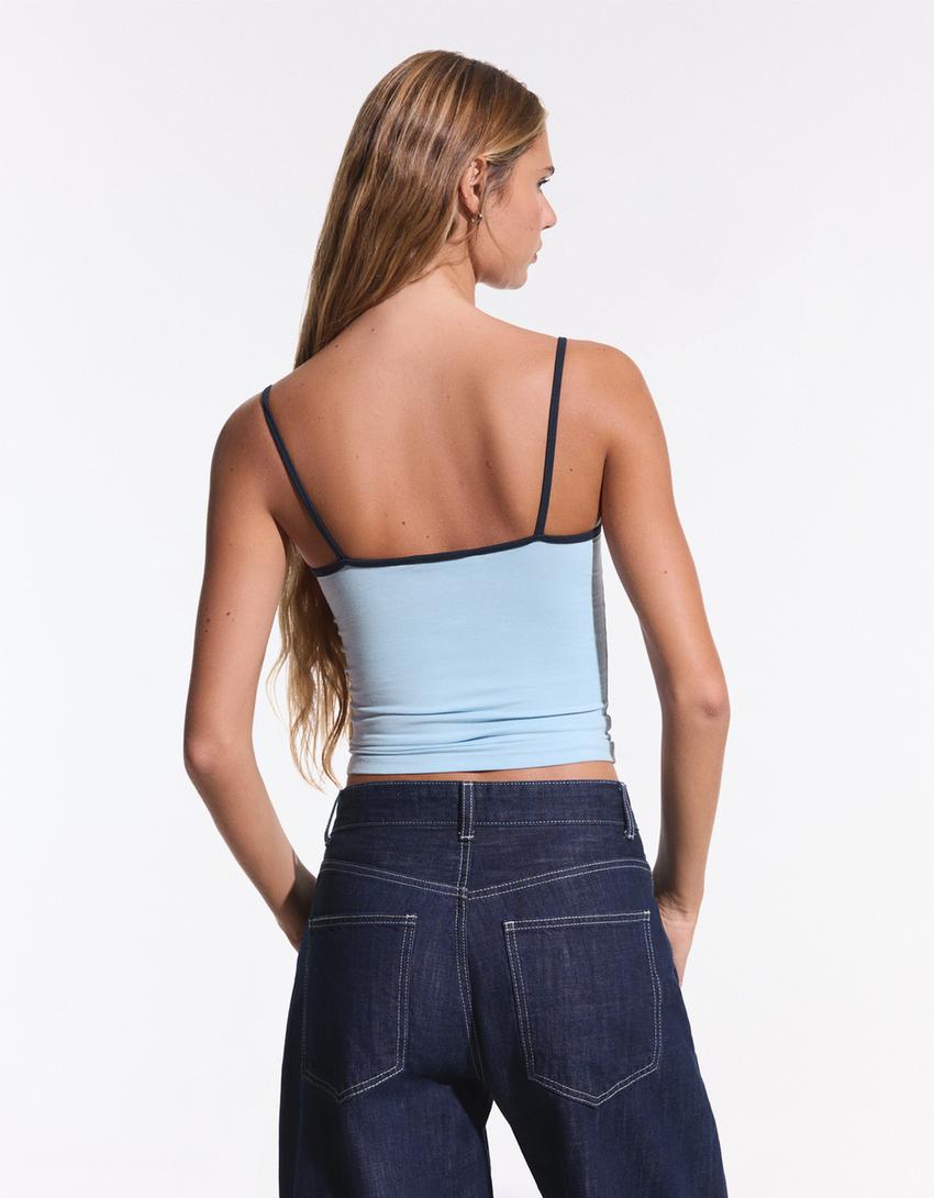 Strappy top-Light blue