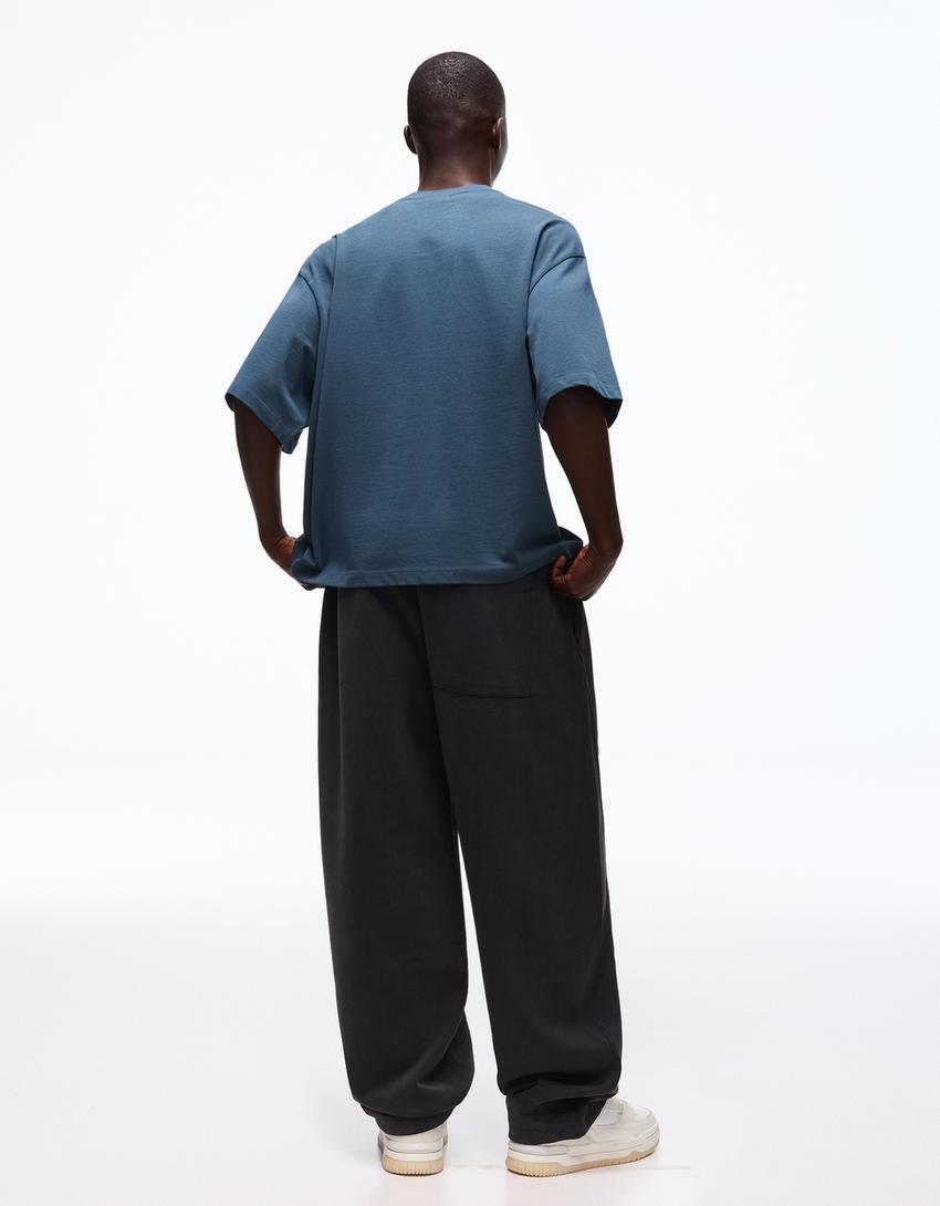 Interlock-Puffärmelhose-Grau