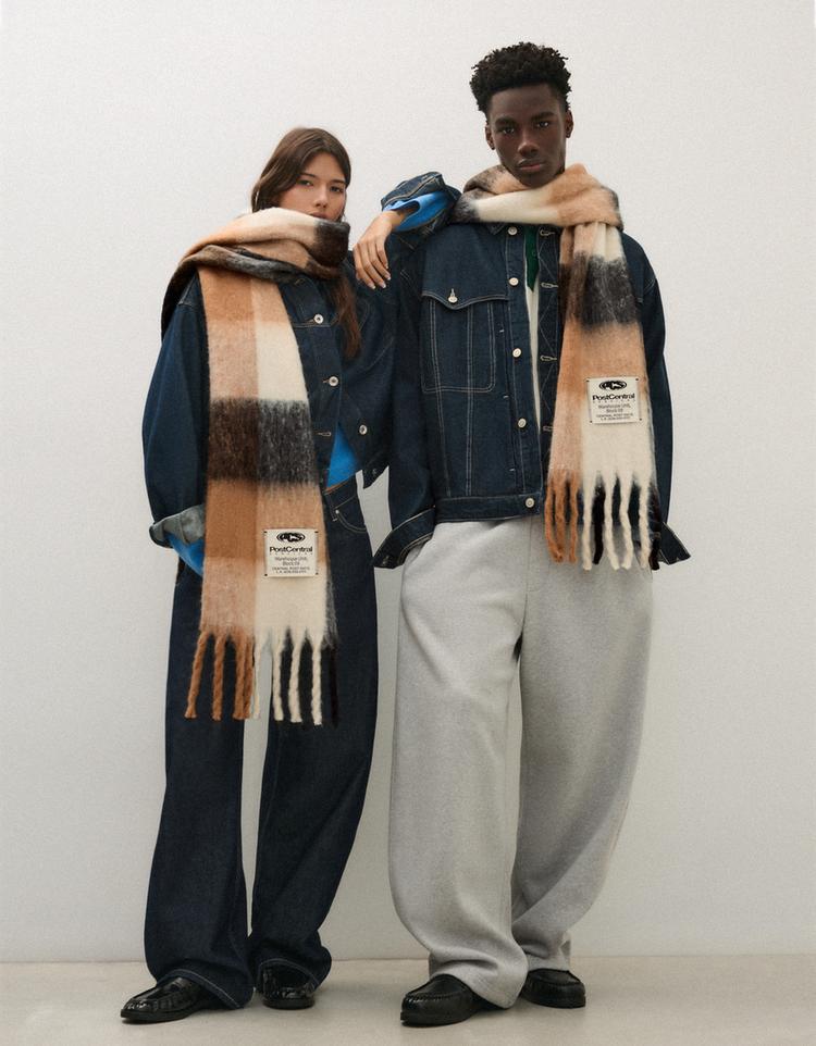 Check scarf — Brown