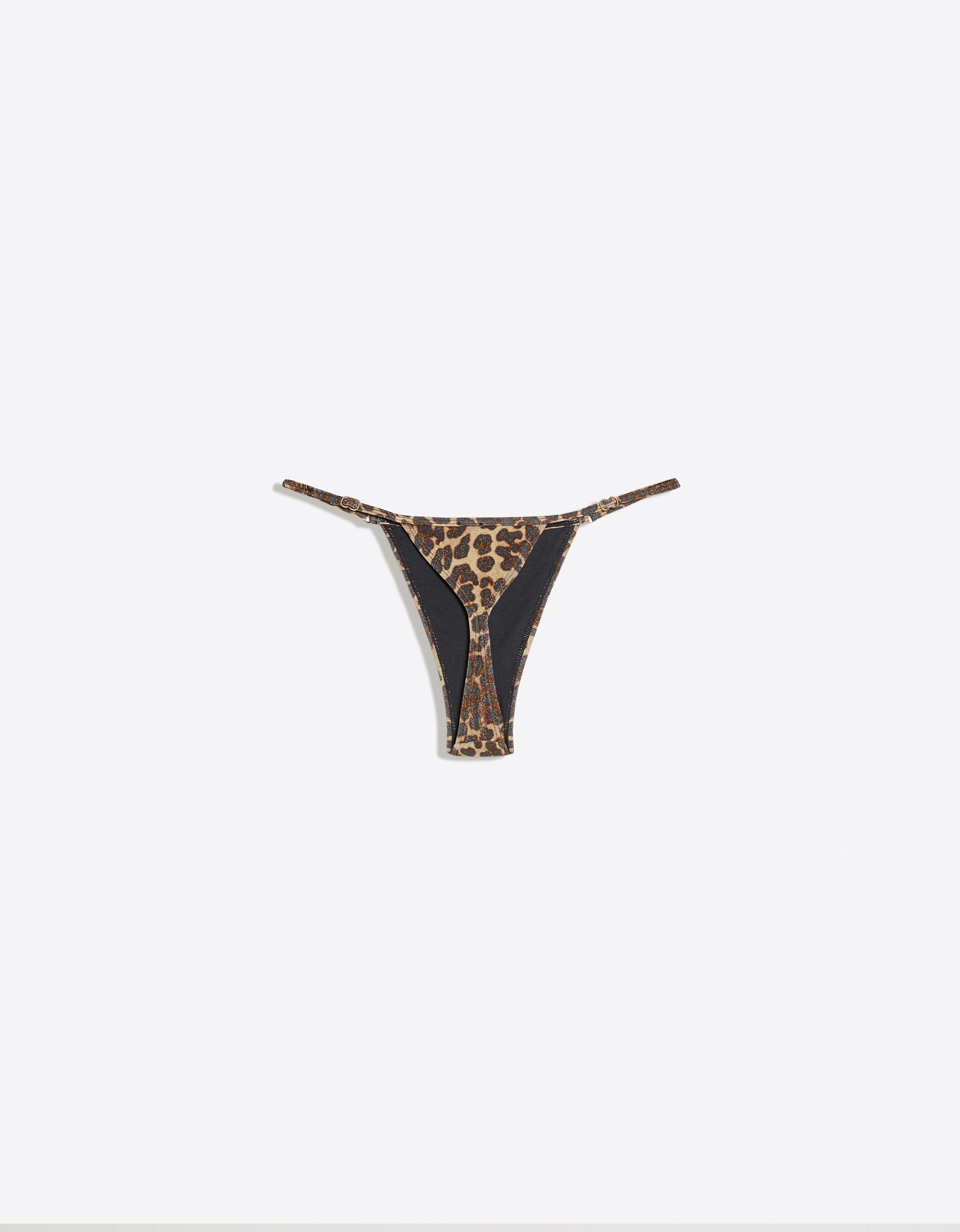 Animal print bikini bottoms — Brown