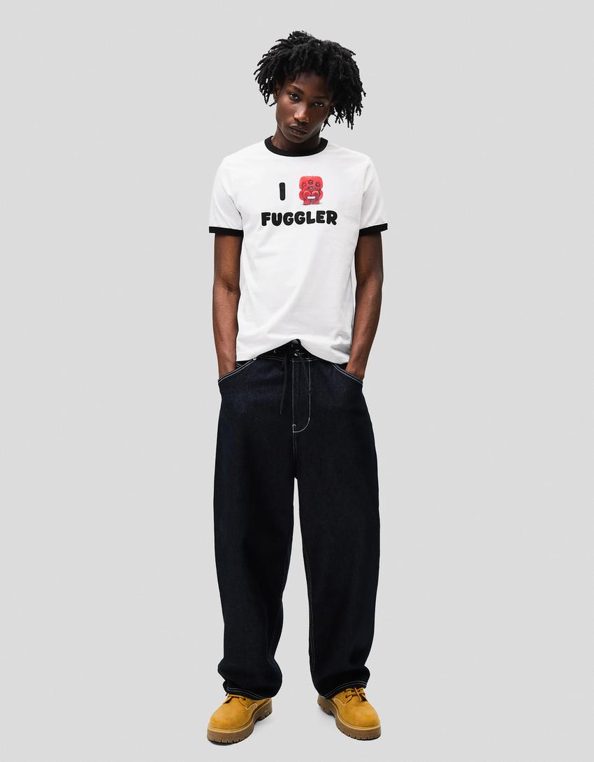 Футболка Fugglers с короткими рукавами и принтом-Белый