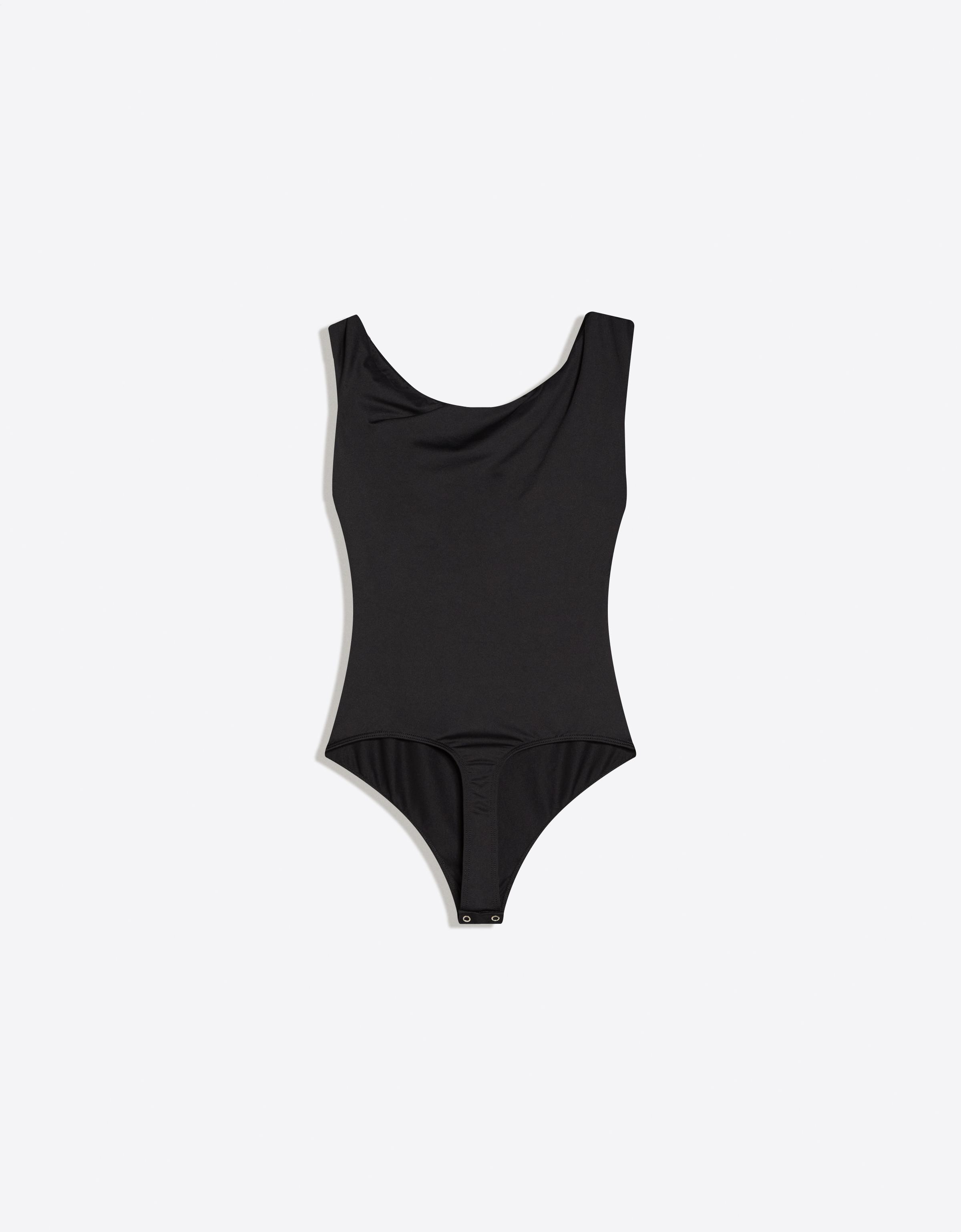 Asymmetric ruched strap bodysuit
