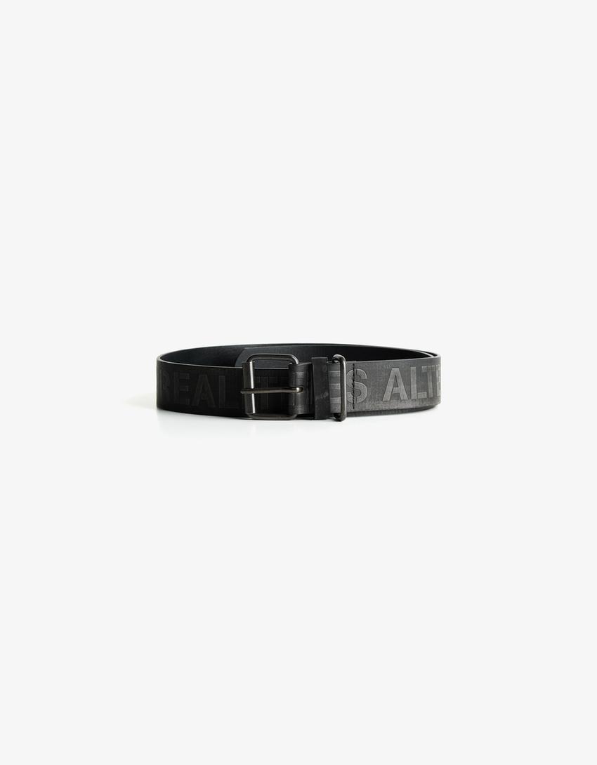 Faux leather belt-Black