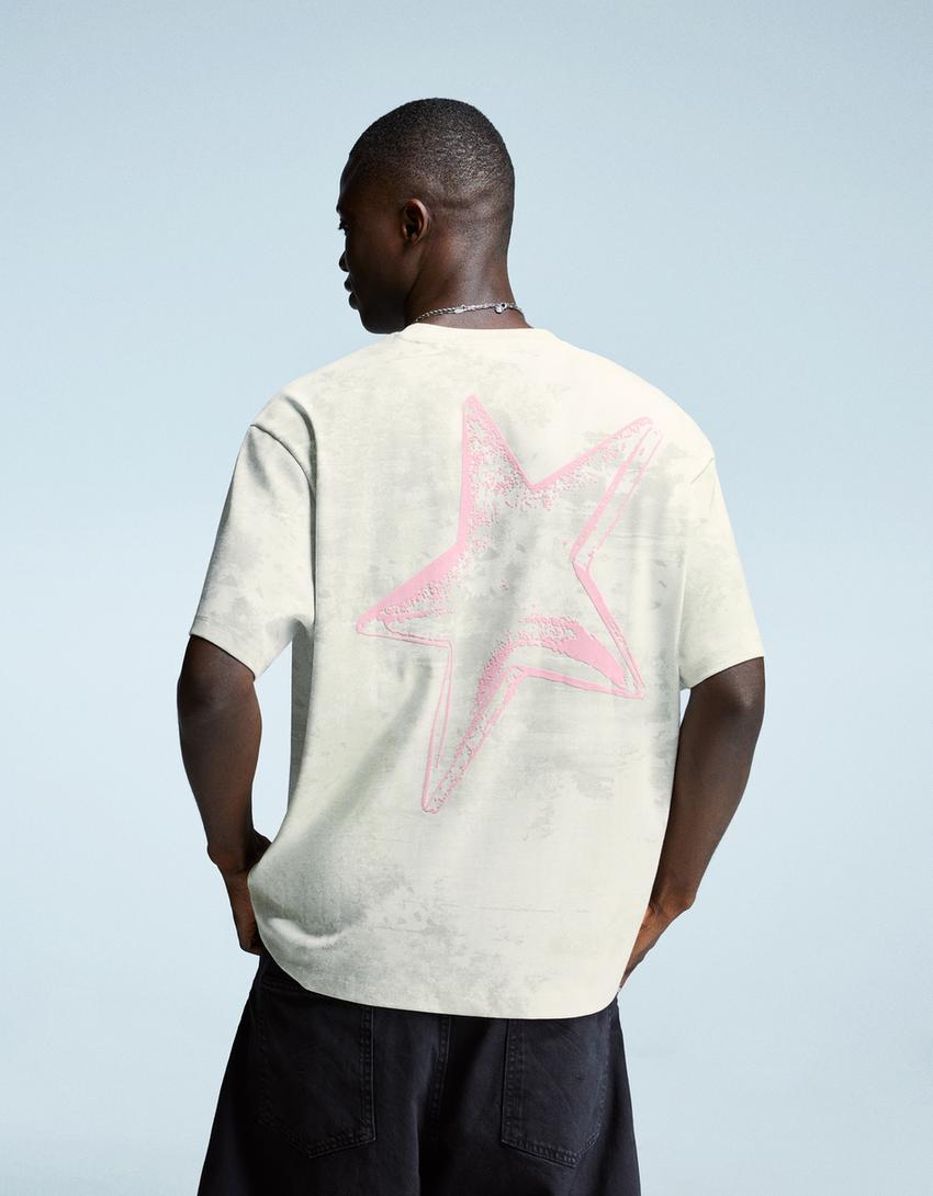 Short sleeve T-shirt with print-Camel