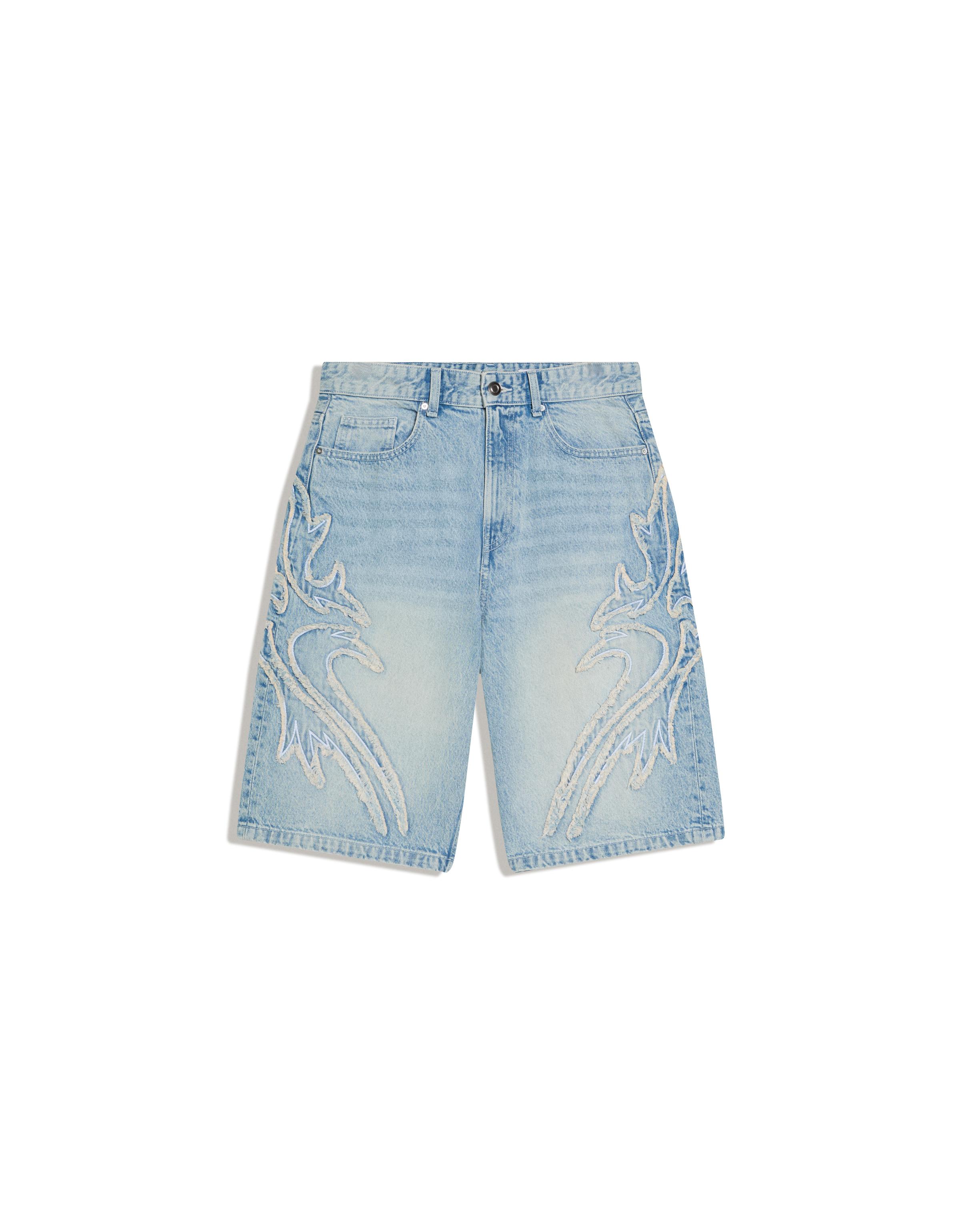 Star print baggy Bermuda shorts — Light blue