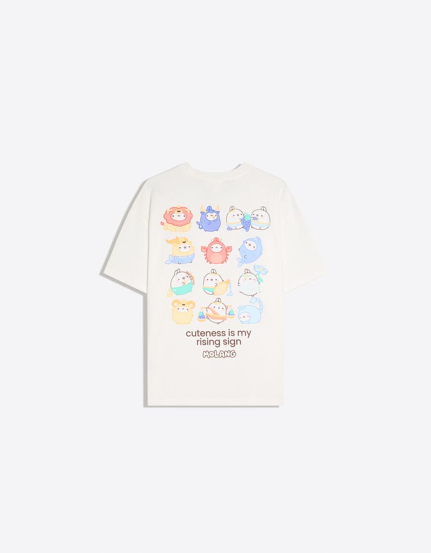 Oversize MOLANG ZODIAC print T-shirt-Off white