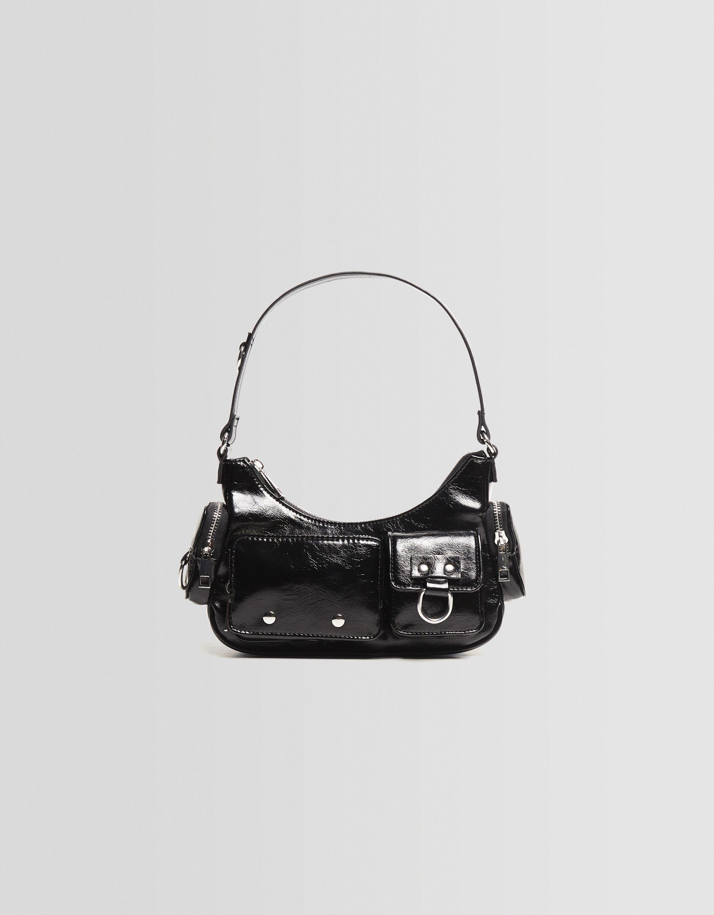 Multi-pocket shoulder bag — Black