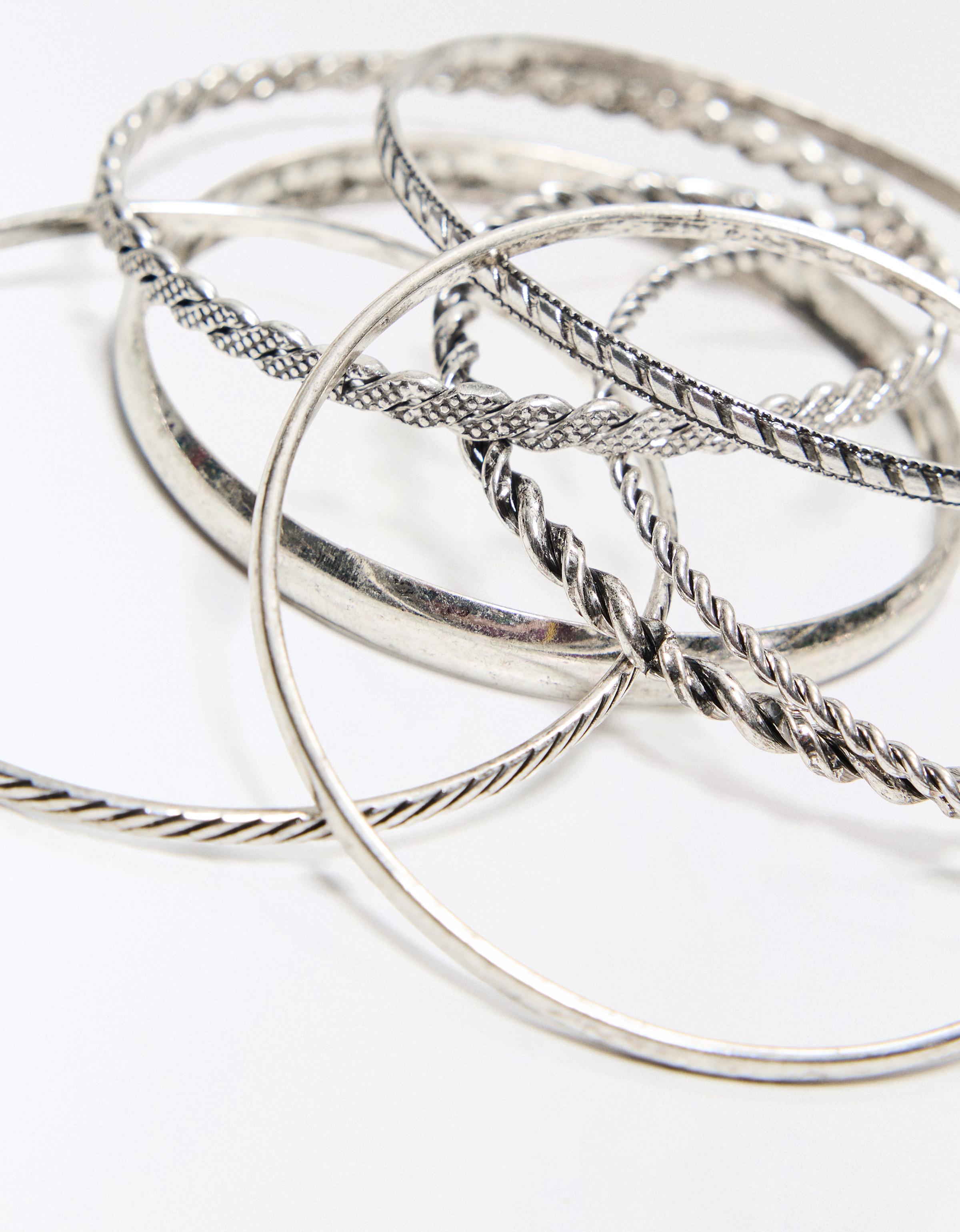 Pack of 7 fine bracelets — Silver