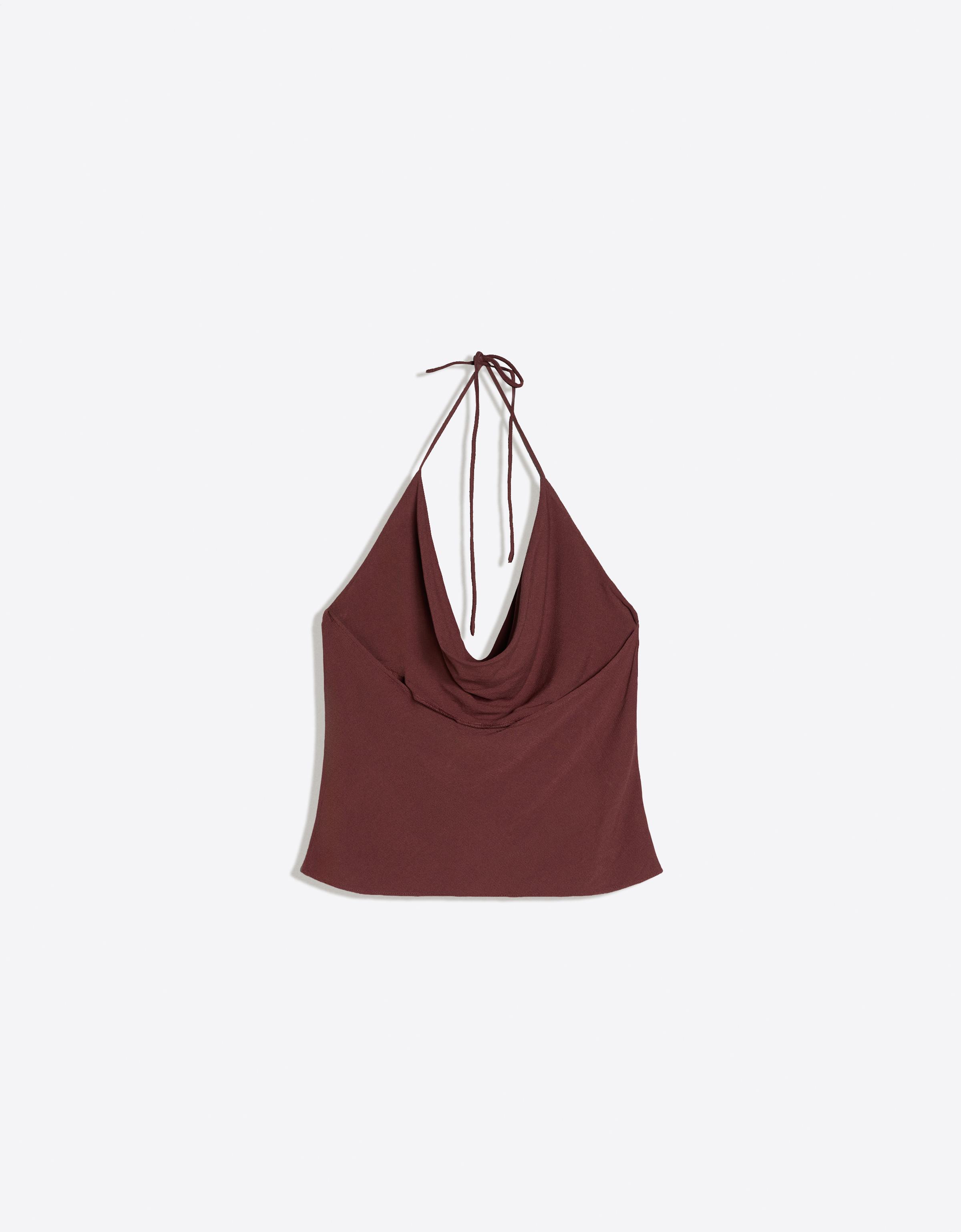 Draped halter top
