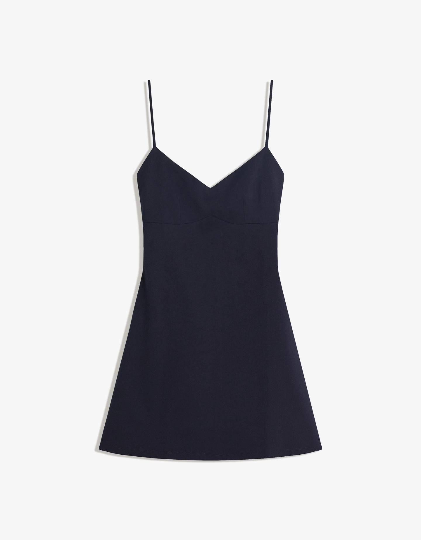 Bershka sukienka mini na ramiączkach granatowy