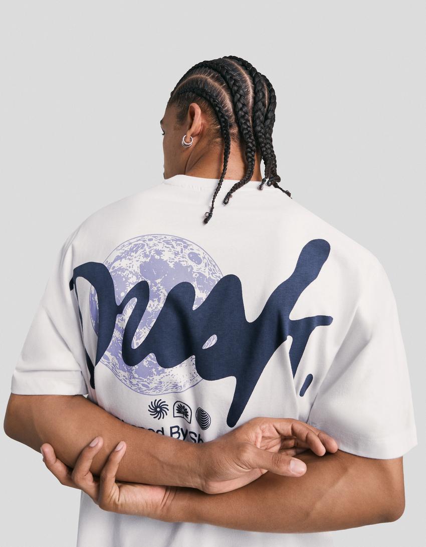 Camiseta manga corta print-Blanco