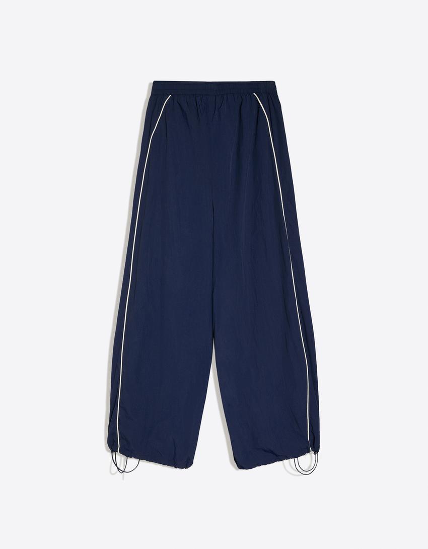 Technical parachute trousers-Navy