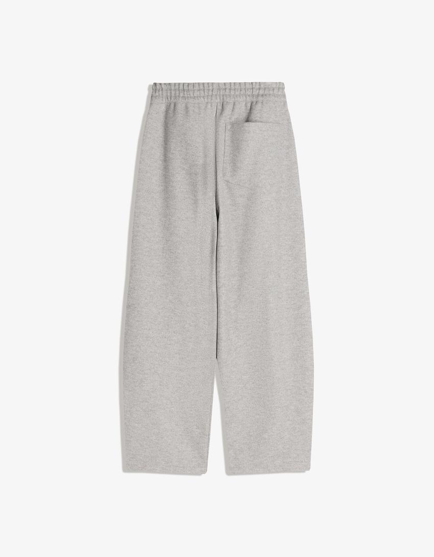 Pantalon ballon à pinces en tissu-Gris