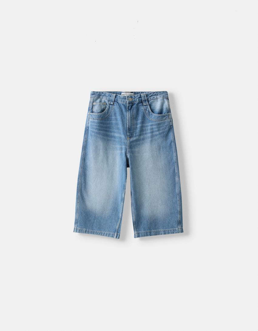 شورت برمودا دنيم-أزرق فاتح-4