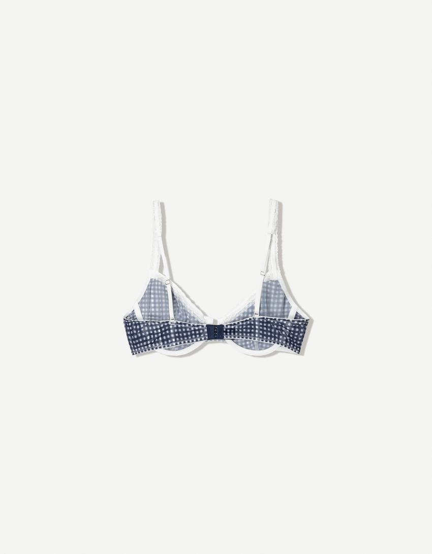 Reggiseno a quadretti con pizzo-Marino-5