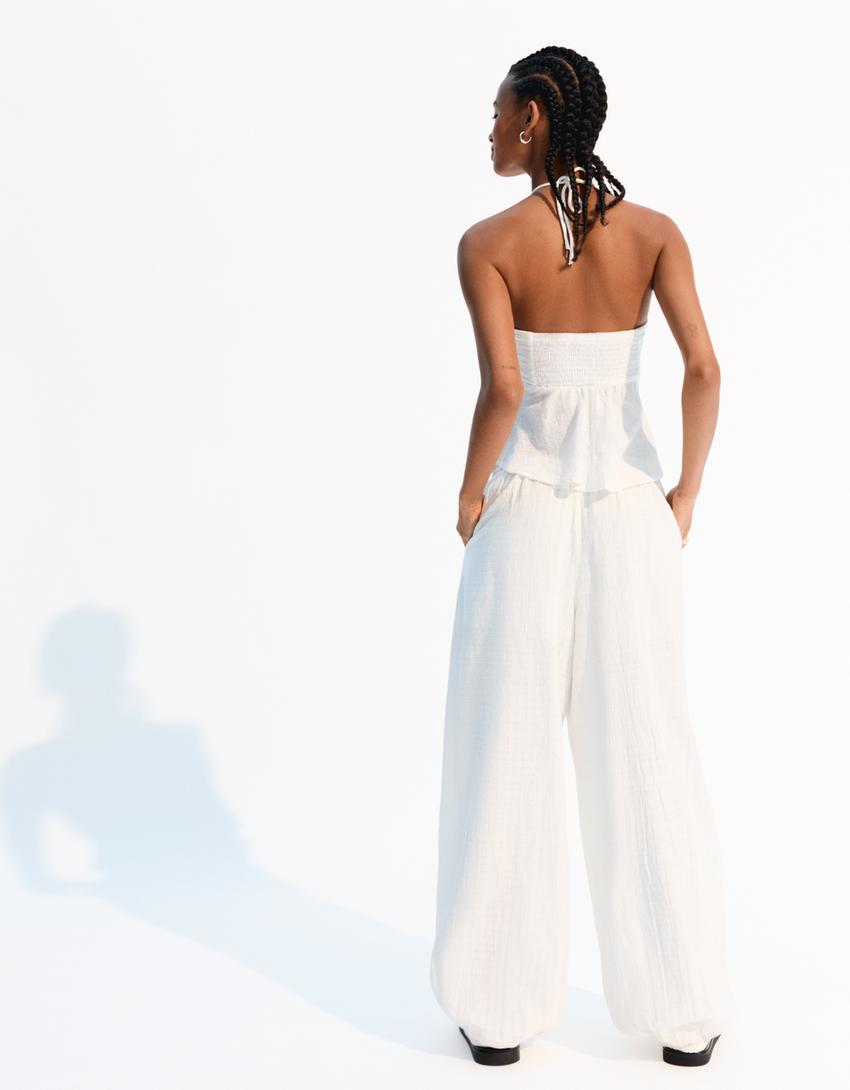 Baggy pants-Cream-1