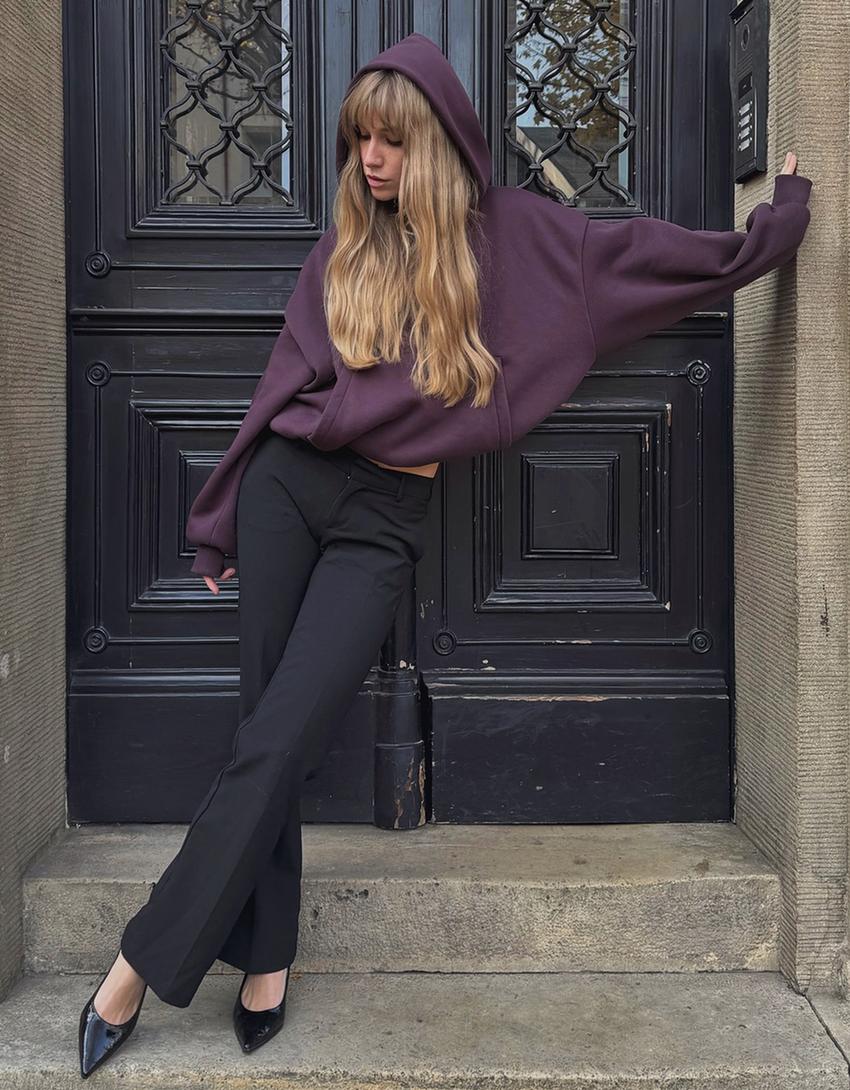 Hooded sweatshirt-Burgundy