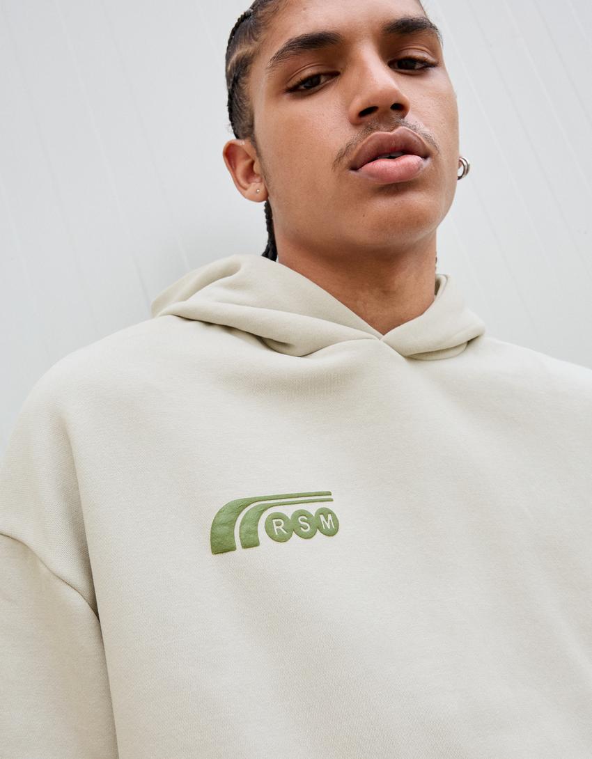 Printed hoodie-Stone