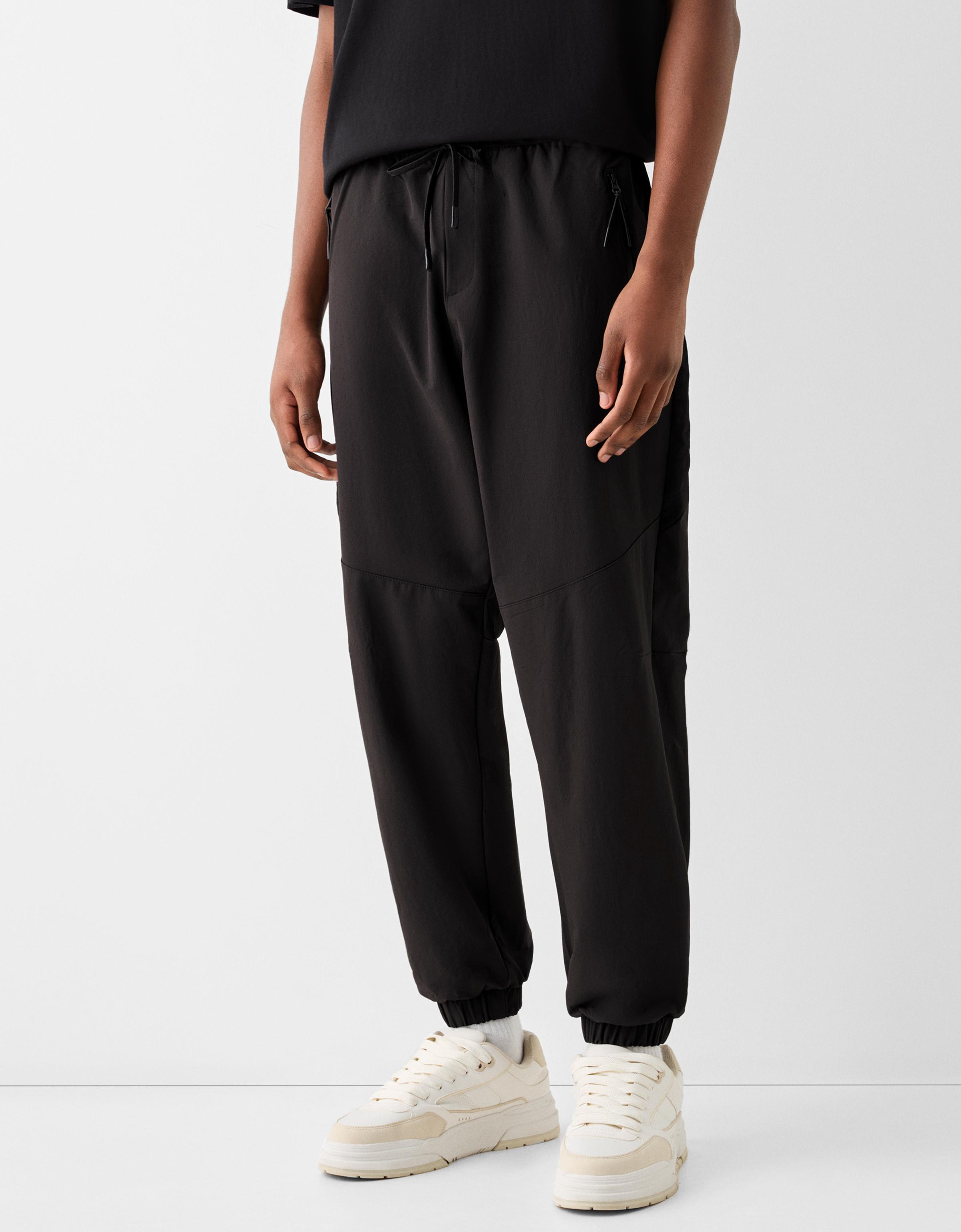 Bershka Jogginghose Aus Funktionsstoff Herren Xs Schwarz