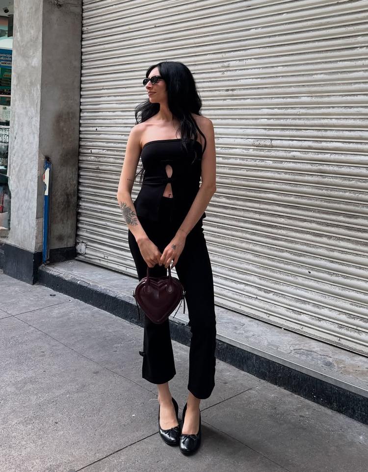 Bağcıklı bandeau üst