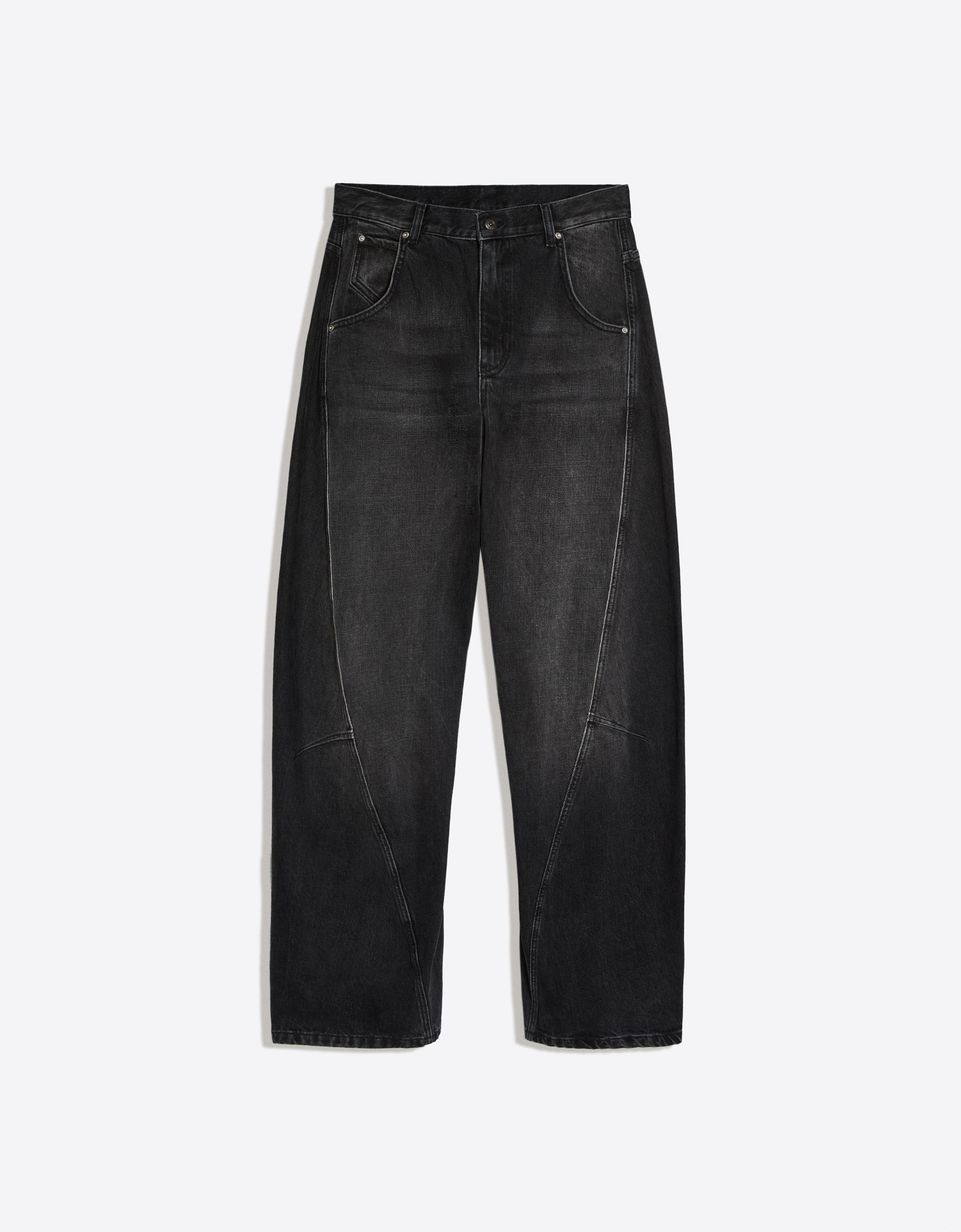 Low-rise barrel jeans — Black