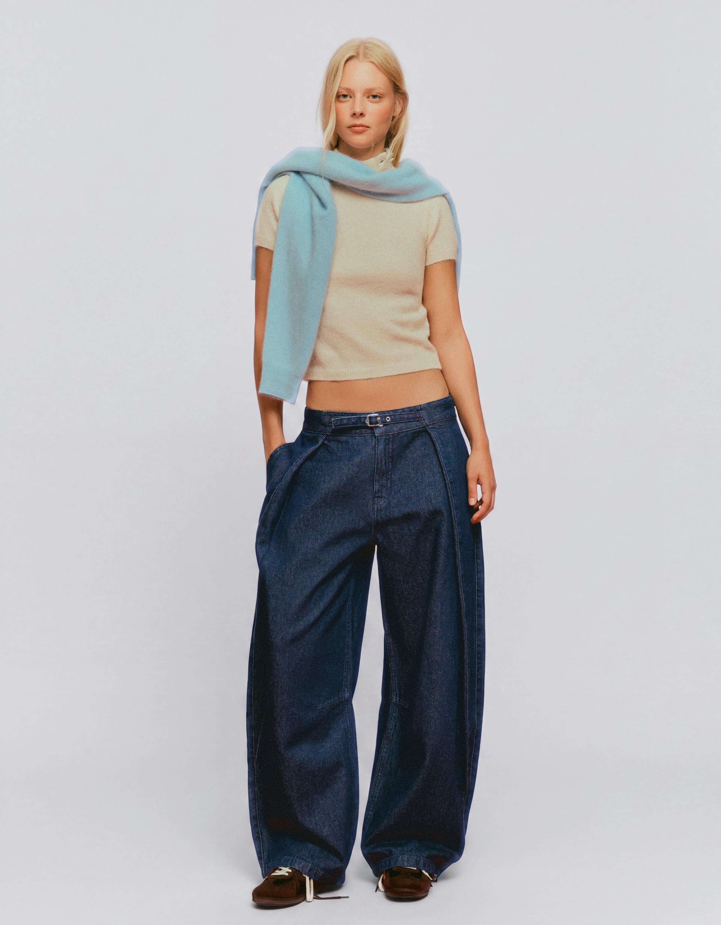 Twisted pleat jeans — Blue