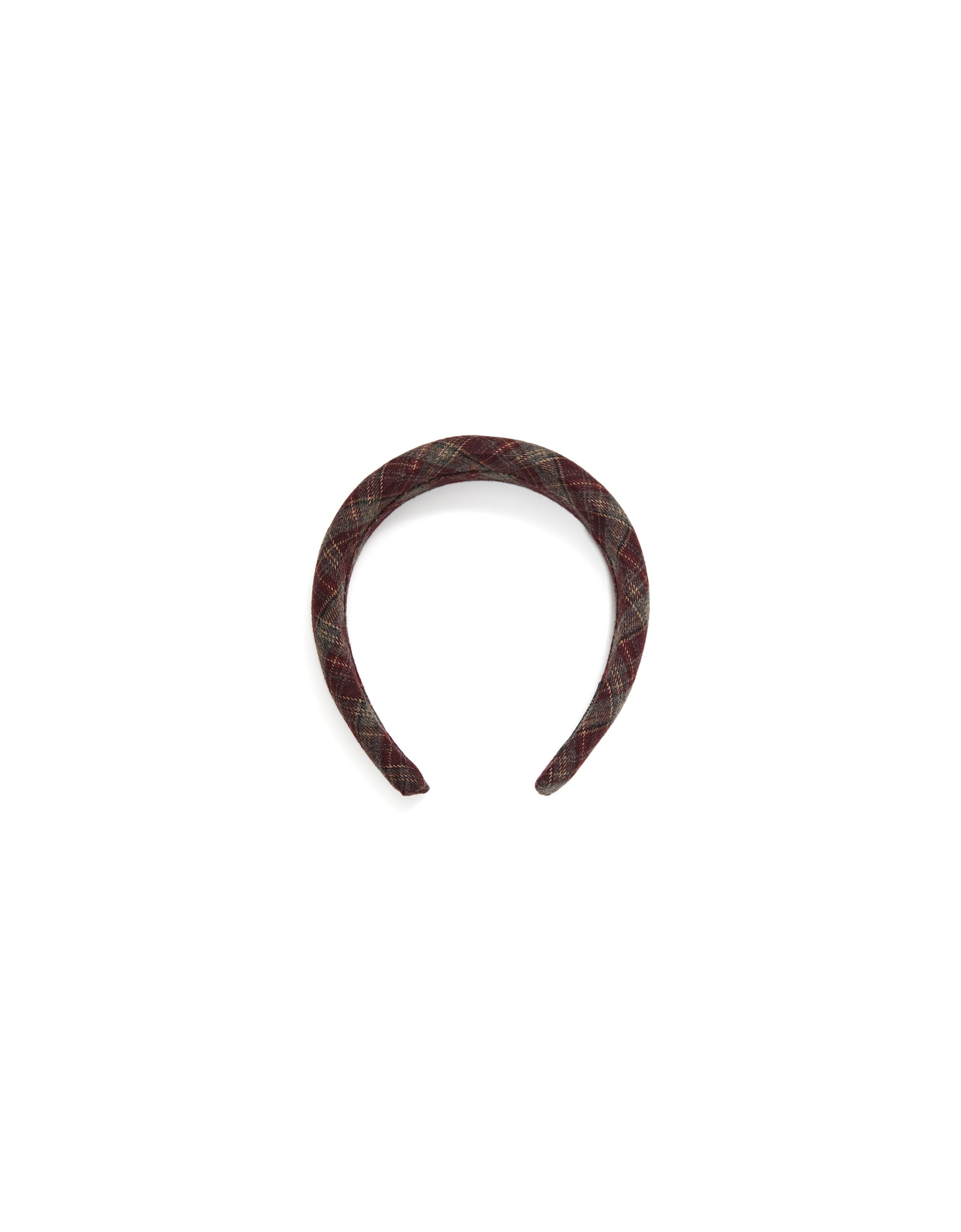 Check fur headband — Maroon