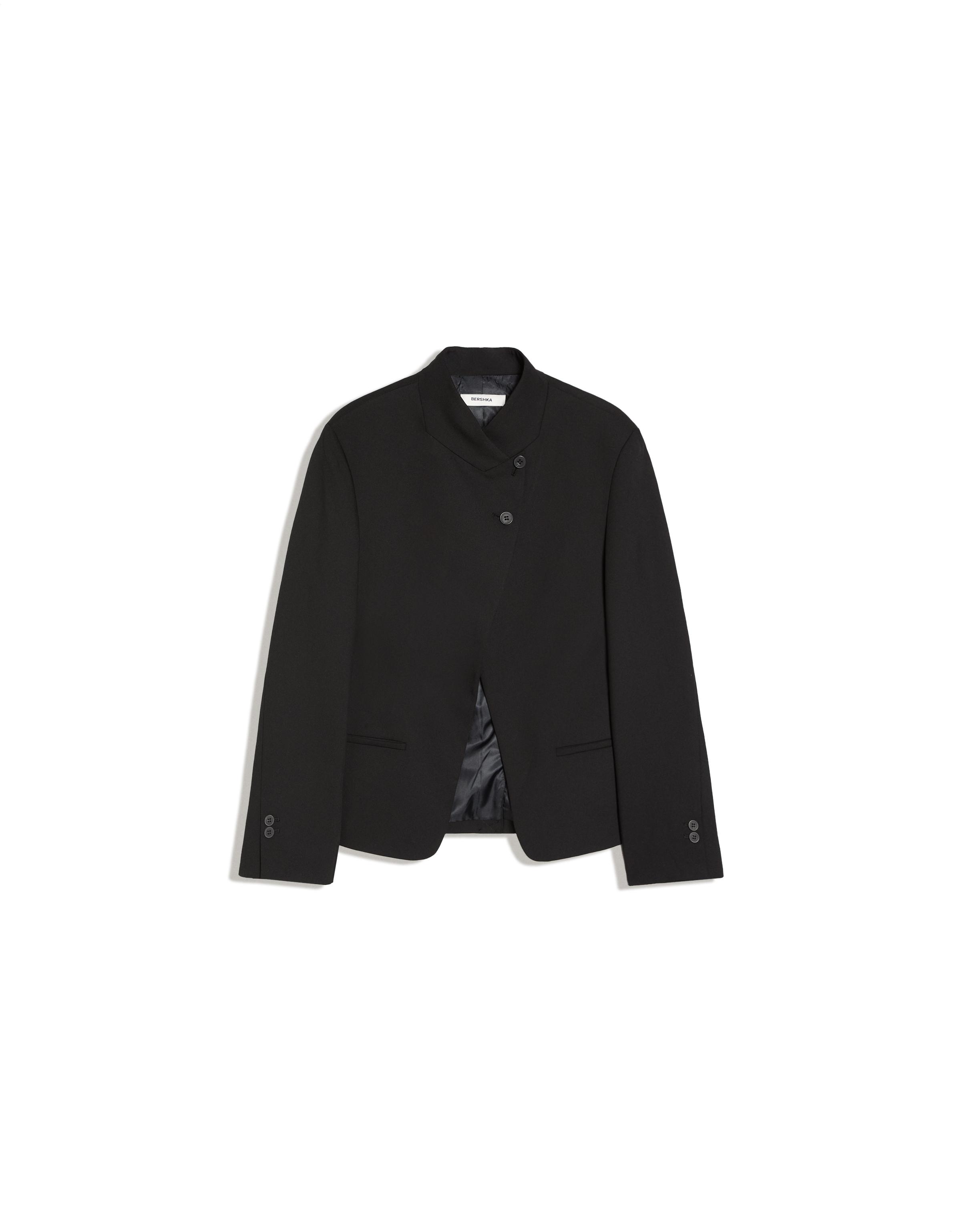 Double-breasted button-up blazer — Black