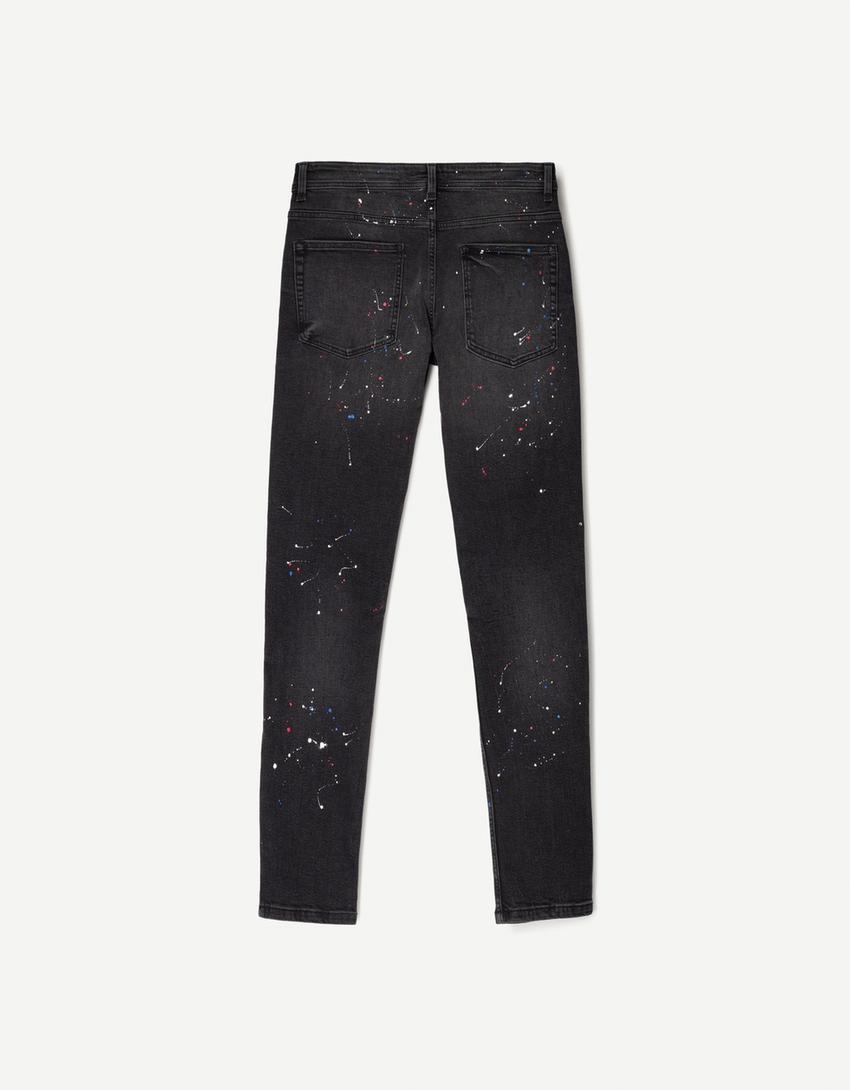 Super Skinny Jeans mit Rissen-Schwarz-4