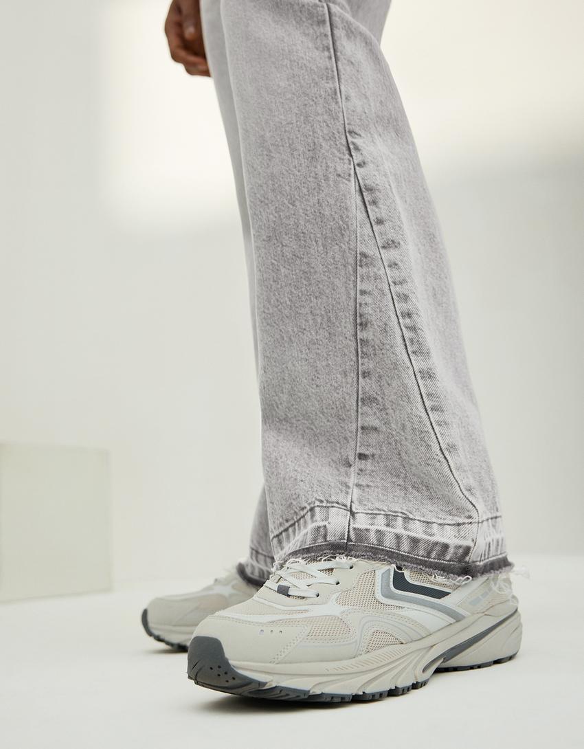 Straight-fit flared jeans-Grey