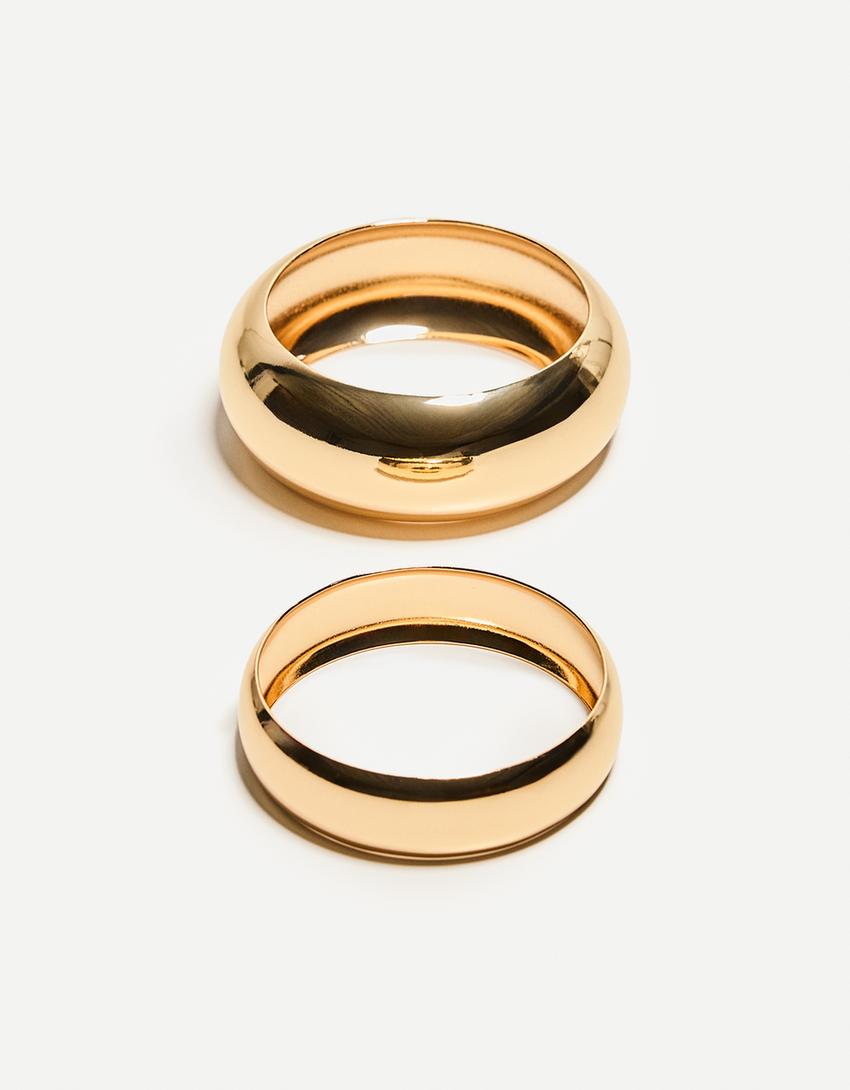 Pack de 2 pulseiras largas-Dourado