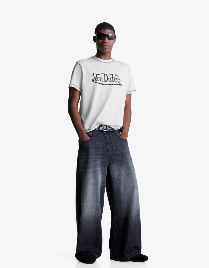 Camiseta Von Dutch manga corta print-Blanco