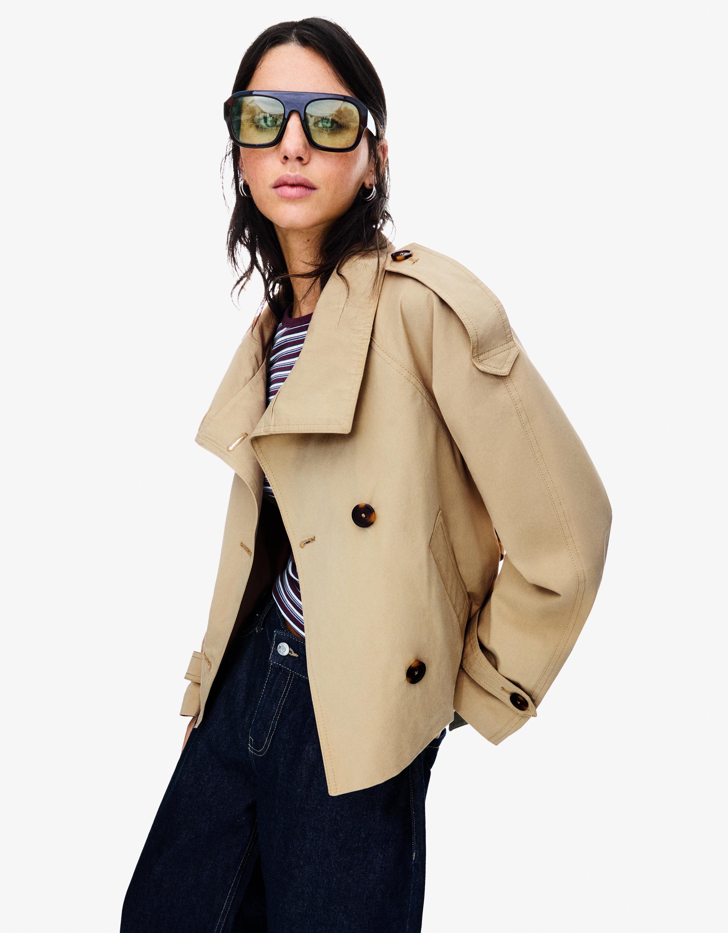 Short trench jacket - Jackets and blazers - Women | Bershka