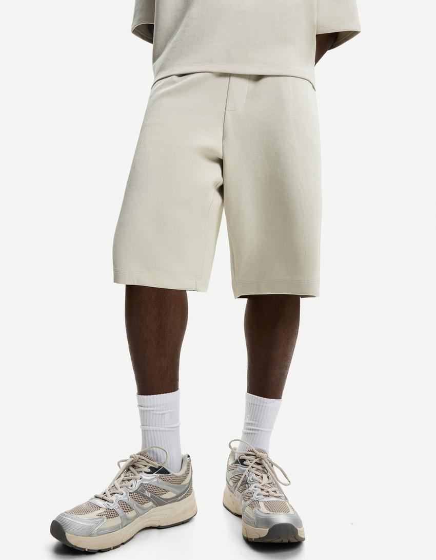 Interlock Bermuda shorts-Stone